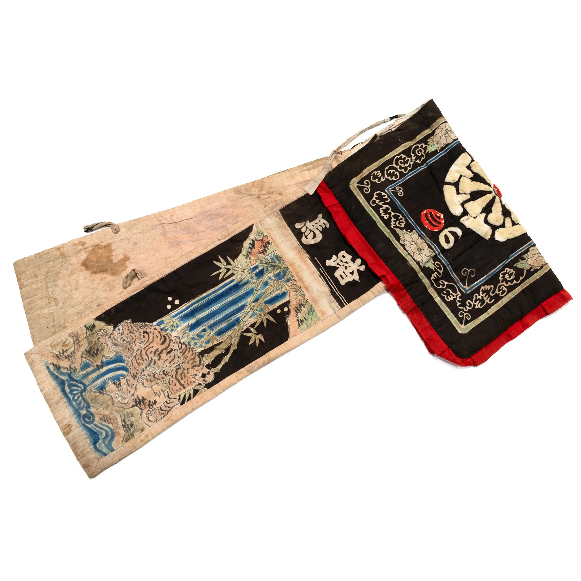 Tiger and Waterfall Umagake - Horse Banner - Japanese Indigo Tsutsugaki - Image 6