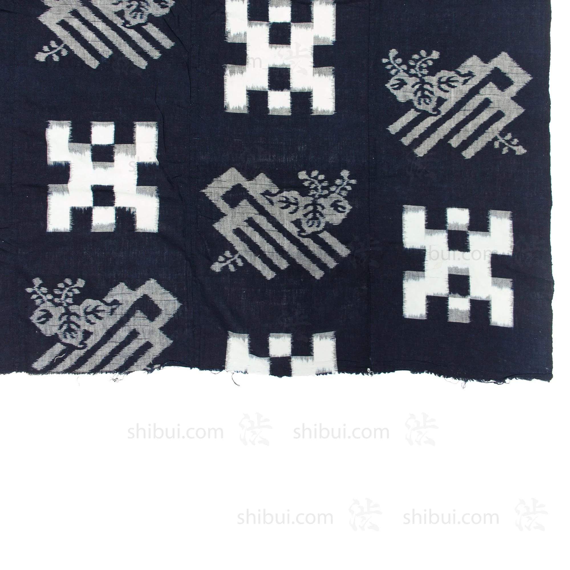 Kiri Leaf Kasuri Sheet | Japanese Indigo Cotton - Image 2