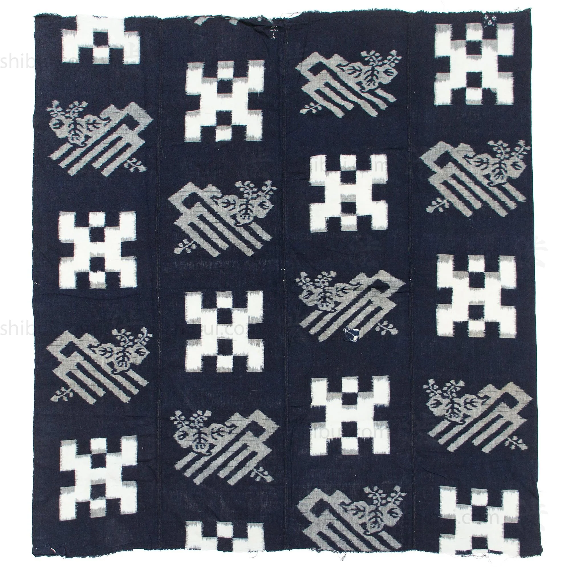 Kiri Leaf Kasuri Sheet | Japanese Indigo Cotton - Image 3