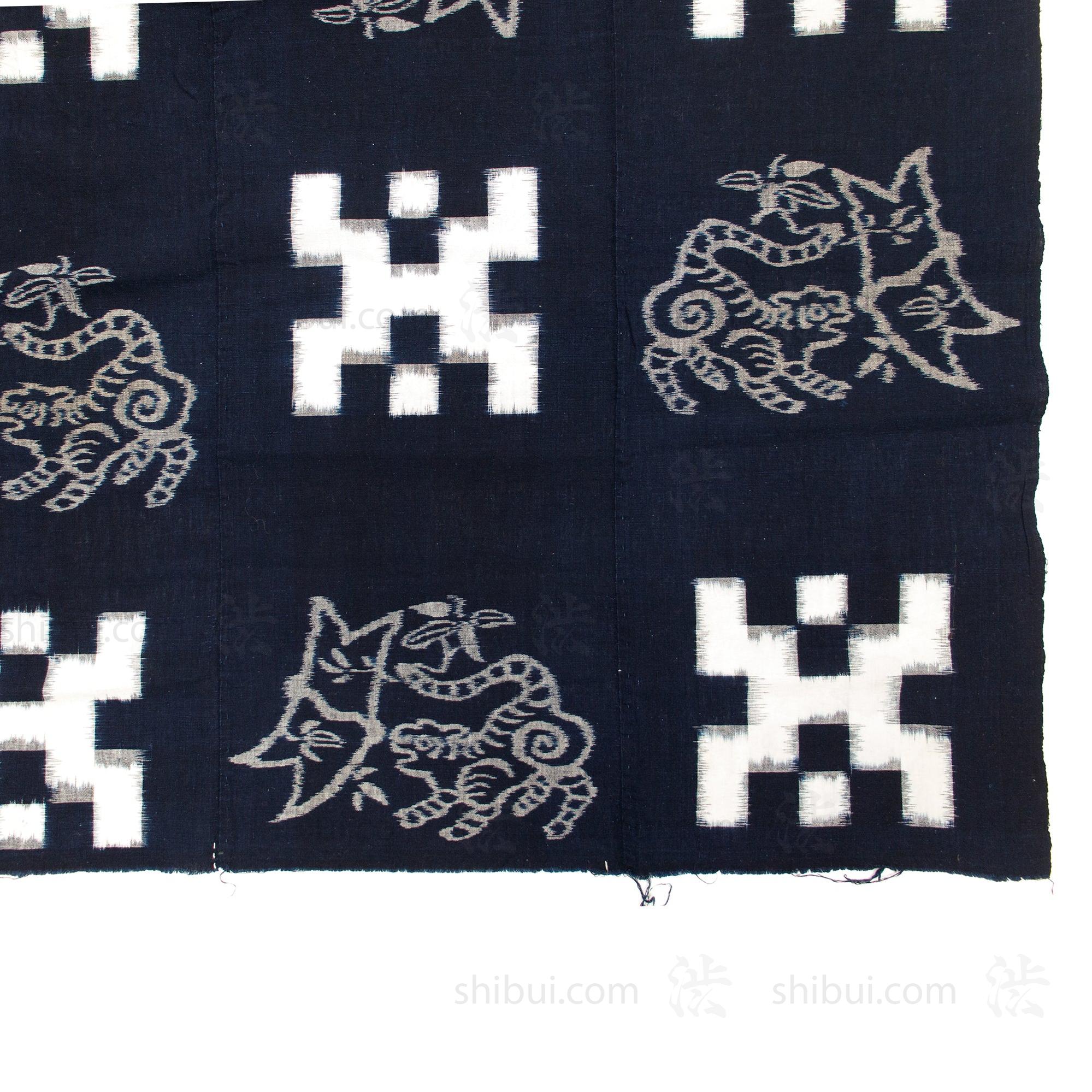 Tiger & Bamboo Kasuri Sheet | Japanese Indigo Cotton - Image 2