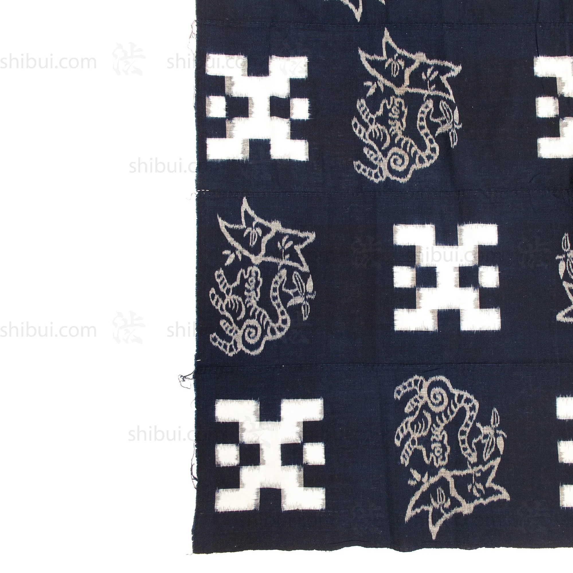 Tiger & Bamboo Kasuri Sheet | Japanese Indigo Cotton - Image 3