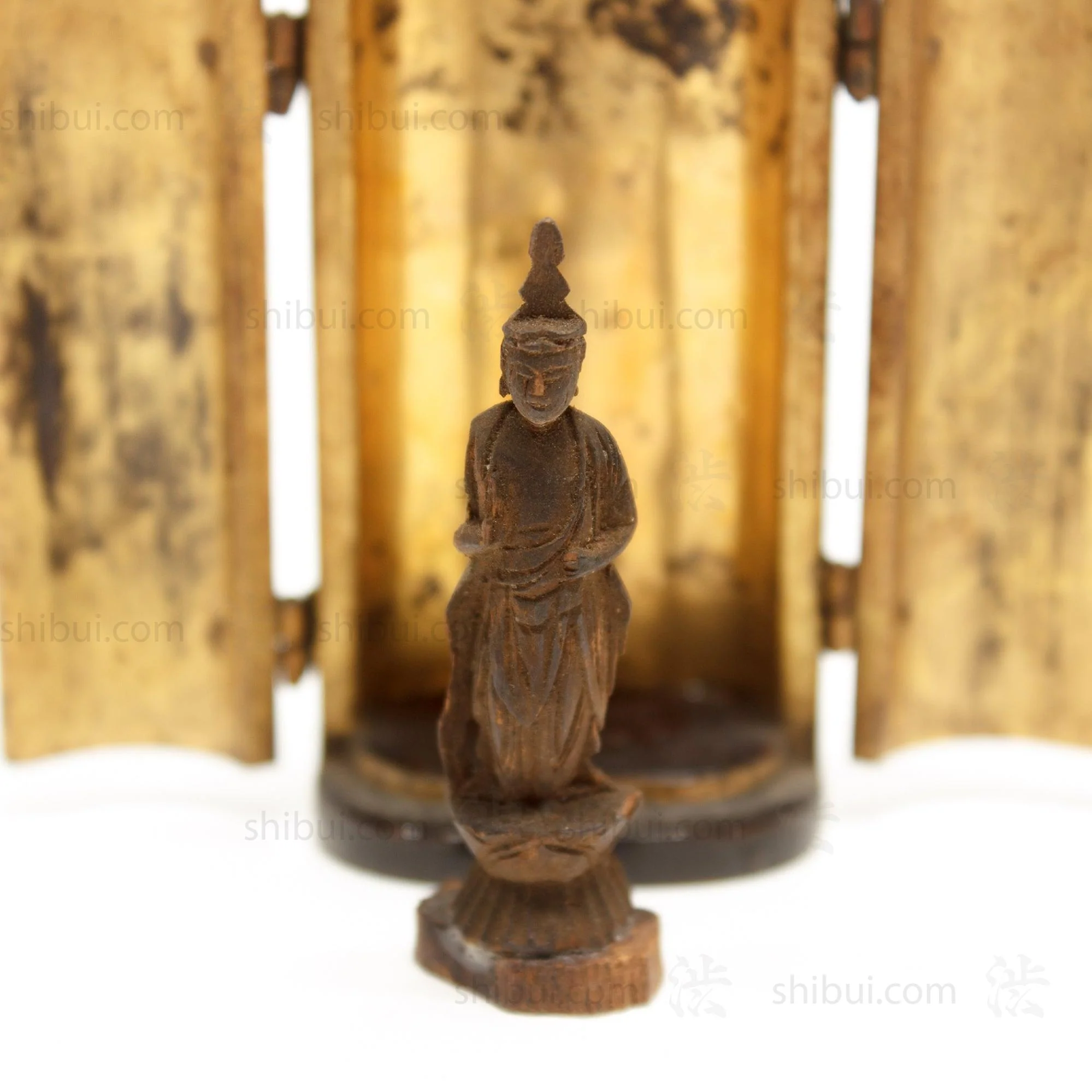 Tiny Zushi with Buddha | Japanese Antique Portable Shrine - Image 11