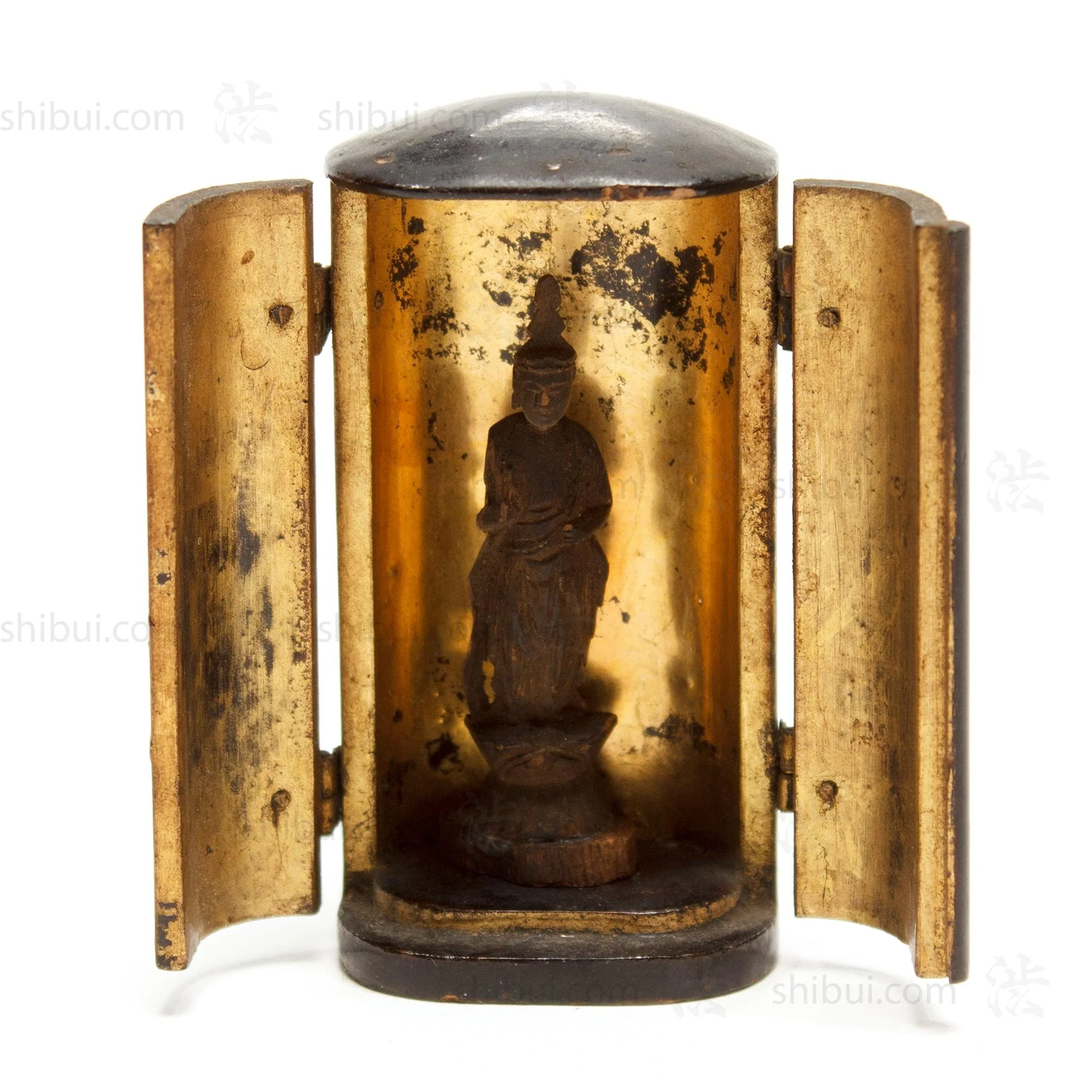 Tiny Zushi with Buddha | Japanese Antique Portable Shrine - Image 8