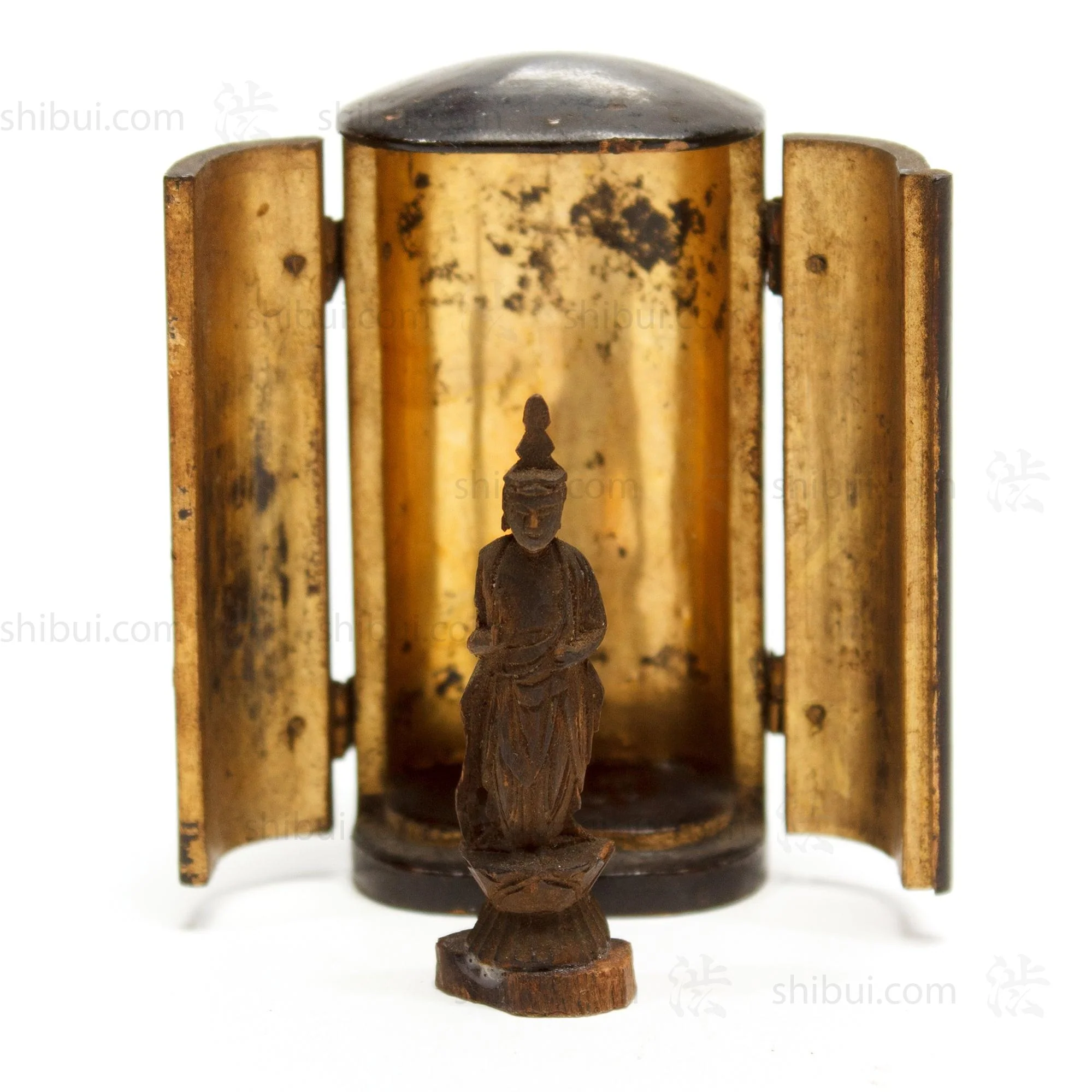 Tiny Zushi with Buddha | Japanese Antique Portable Shrine - Image 9