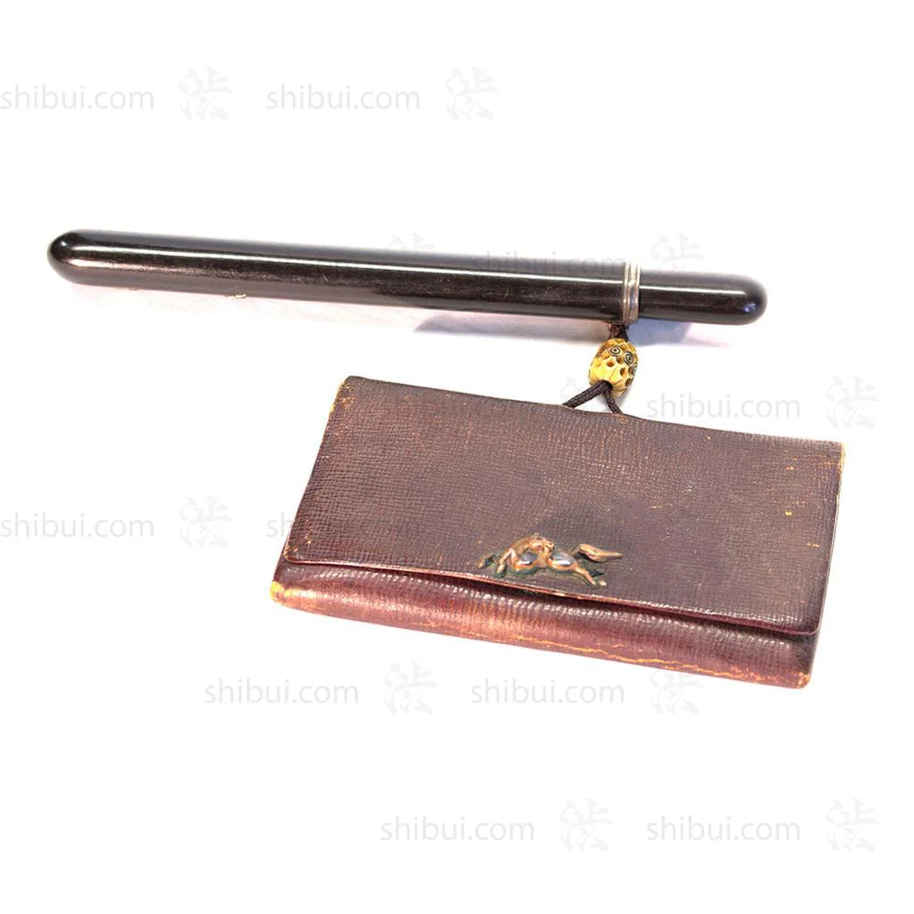 Japanese Antique Tonkotsu Wallet Pouch and Kiseru Pipe - Image 6