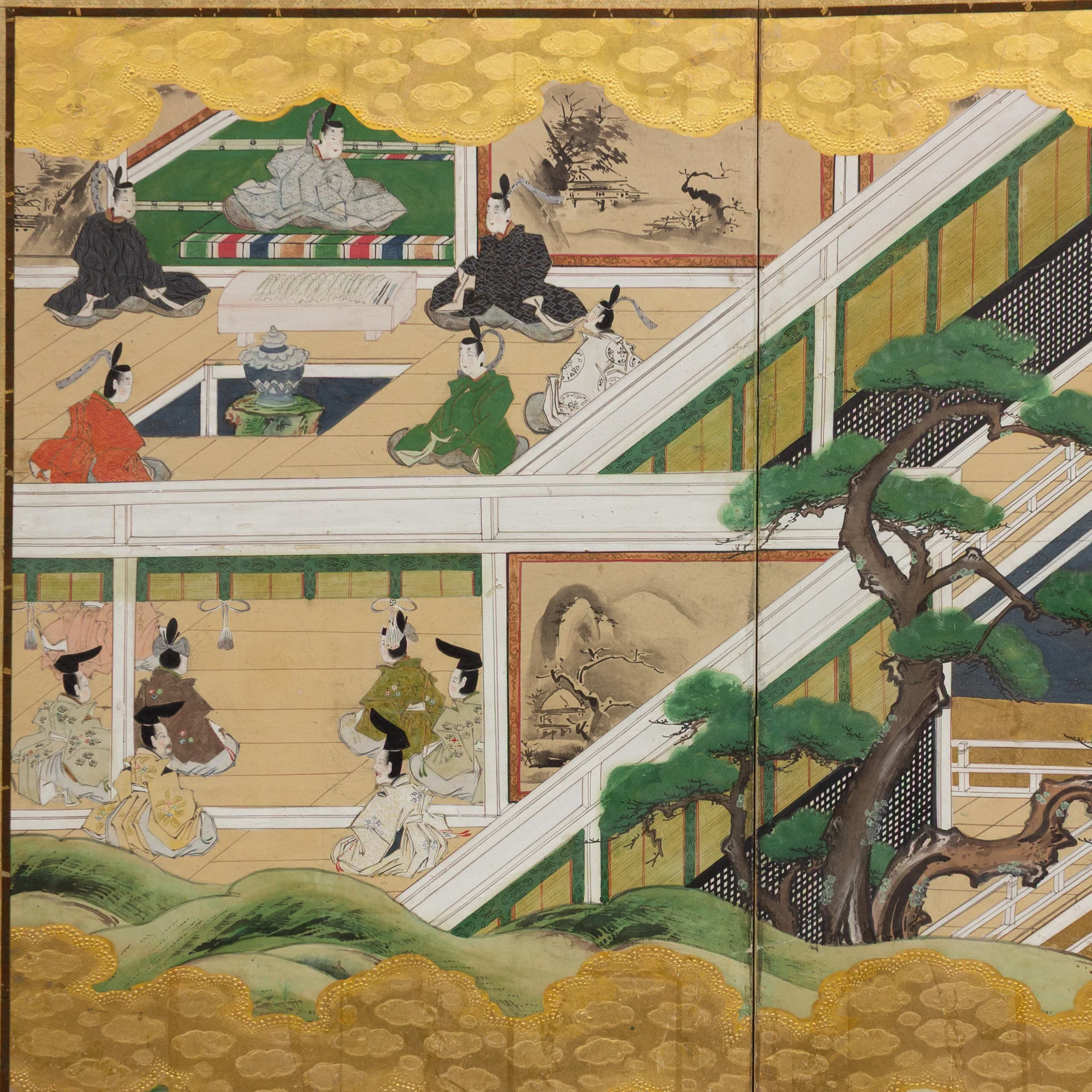 Tosa school Tale of Genji Screen - Image 4