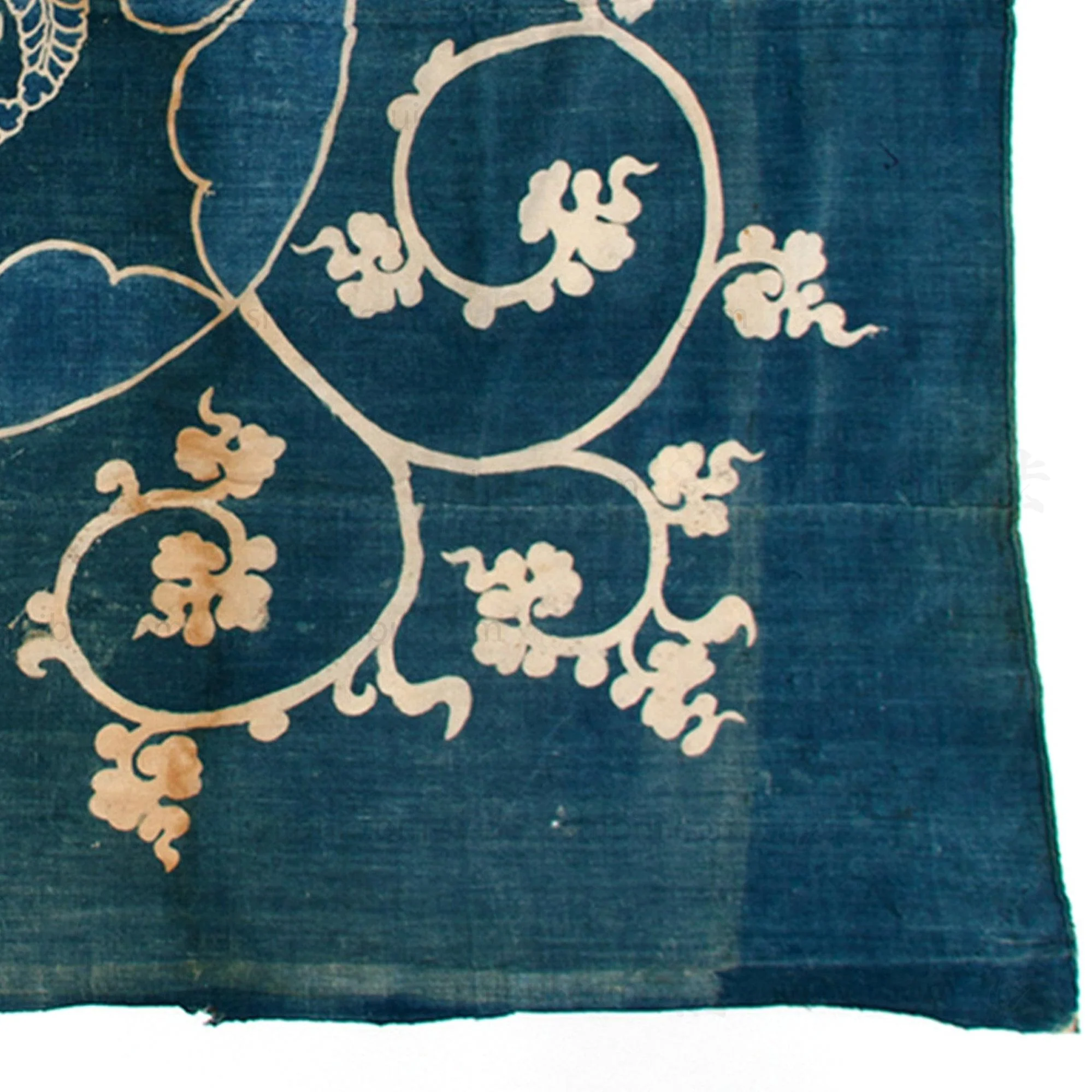 Antique Japanese Indigo Dyed Cotton Tsutsugaki Furoshiki - Image 5