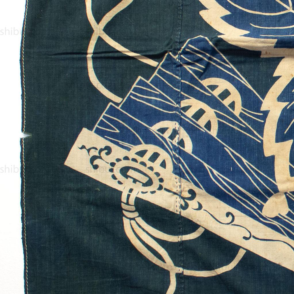 Tsutsugaki Furoshiki with Kiri Leaf & Fan - Image 2