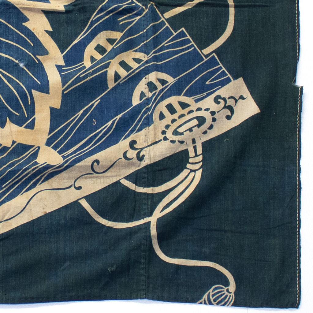Tsutsugaki Furoshiki with Kiri Leaf & Fan - Image 5