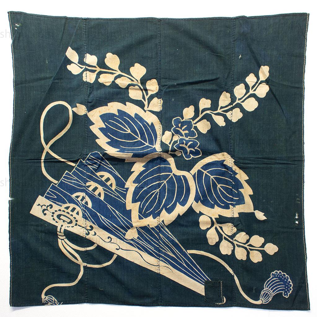 Tsutsugaki Furoshiki with Kiri Leaf & Fan - Image 6