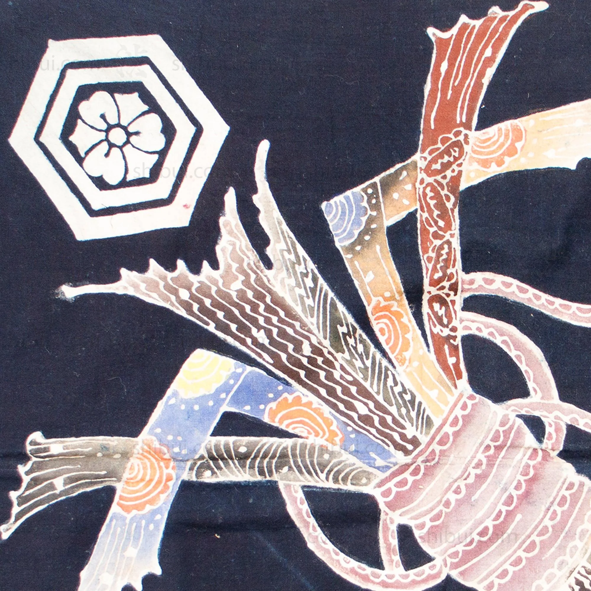 Tsutsugaki Furoshiki with Noshi Pattern - Image 2