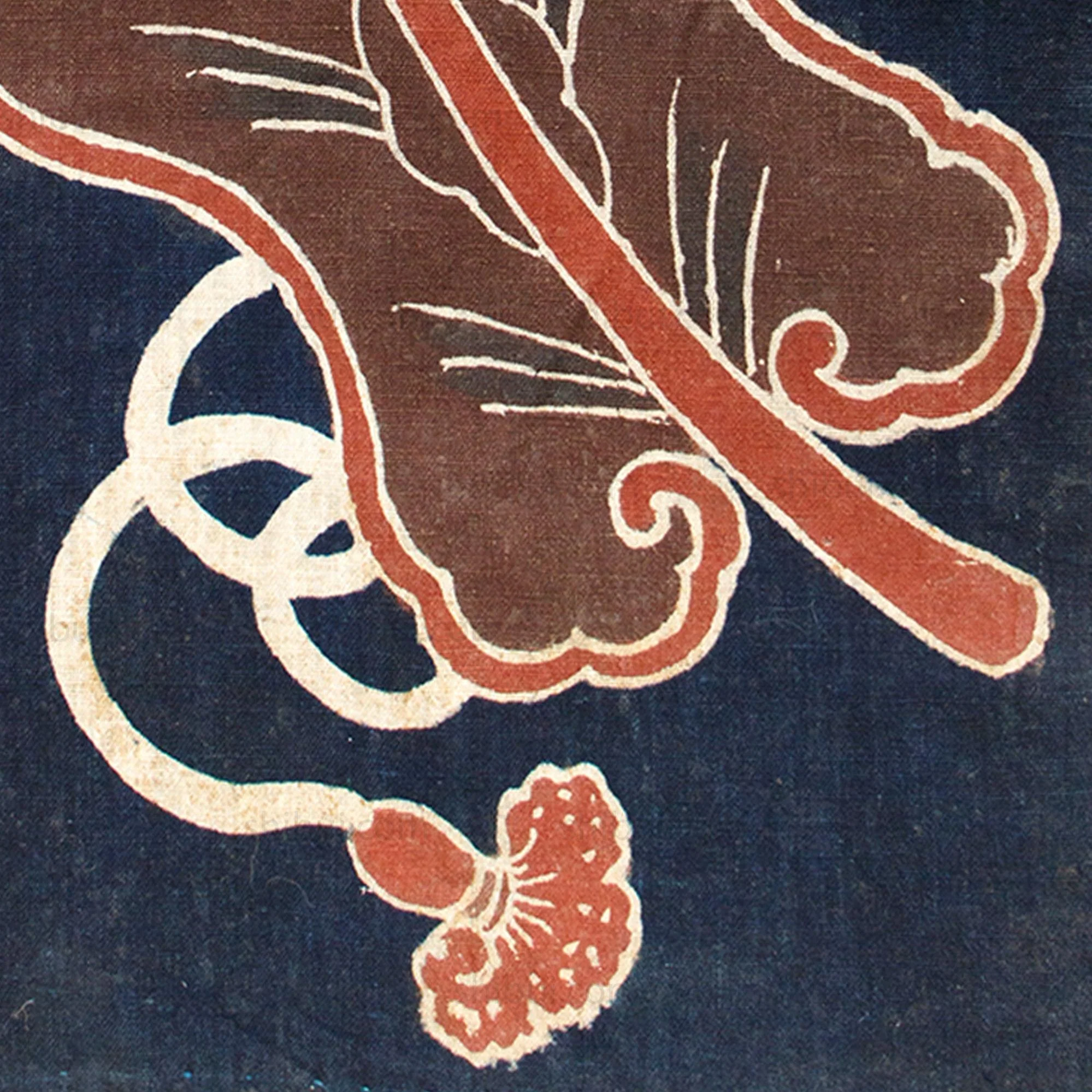 Umagake | Festival Horse Banner with Sawagata Crest and Gunbai | Japanese Indigo - Image 7