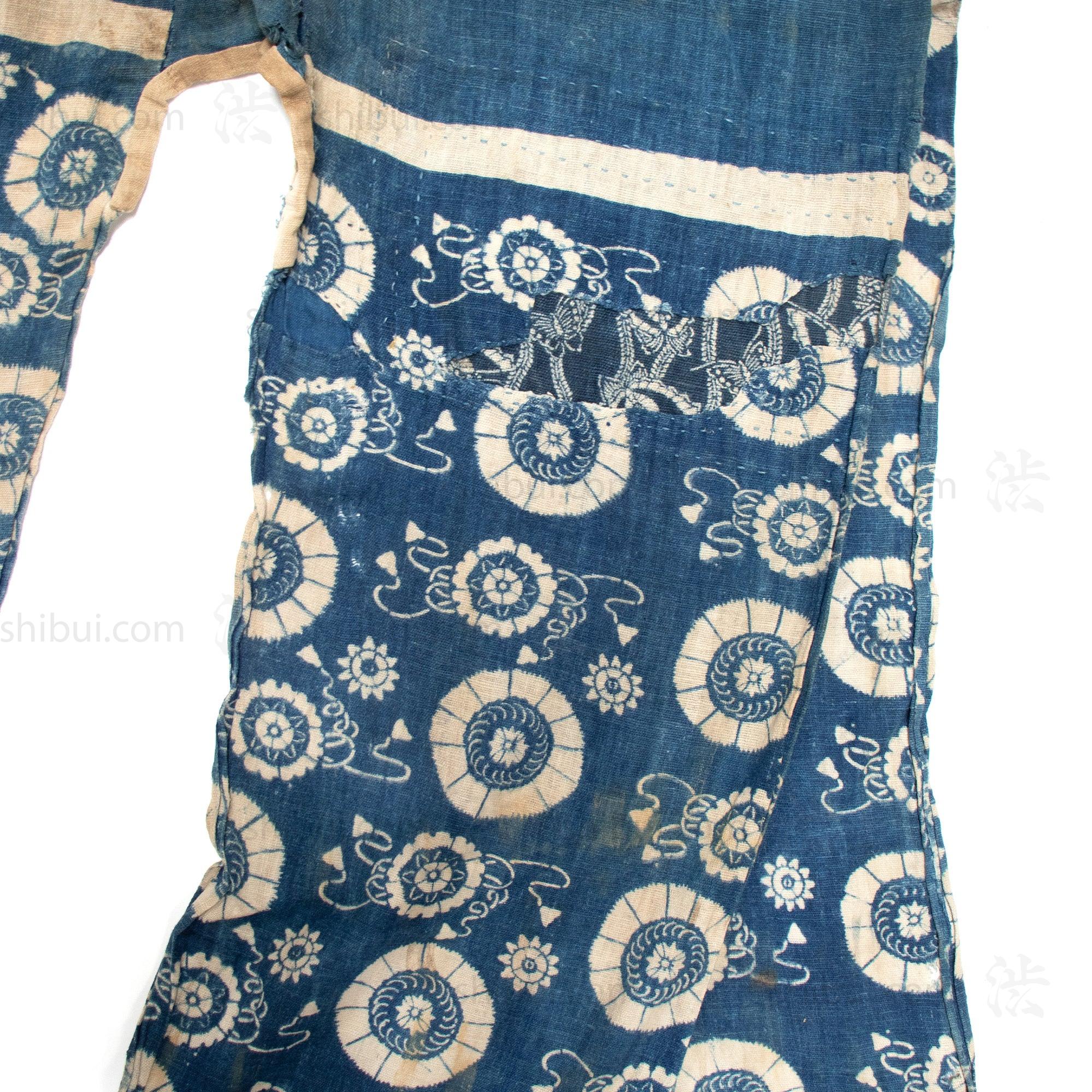 Umagake - Long Japanese Katazome Indigo Cotton Horse Wrapper - Image 3