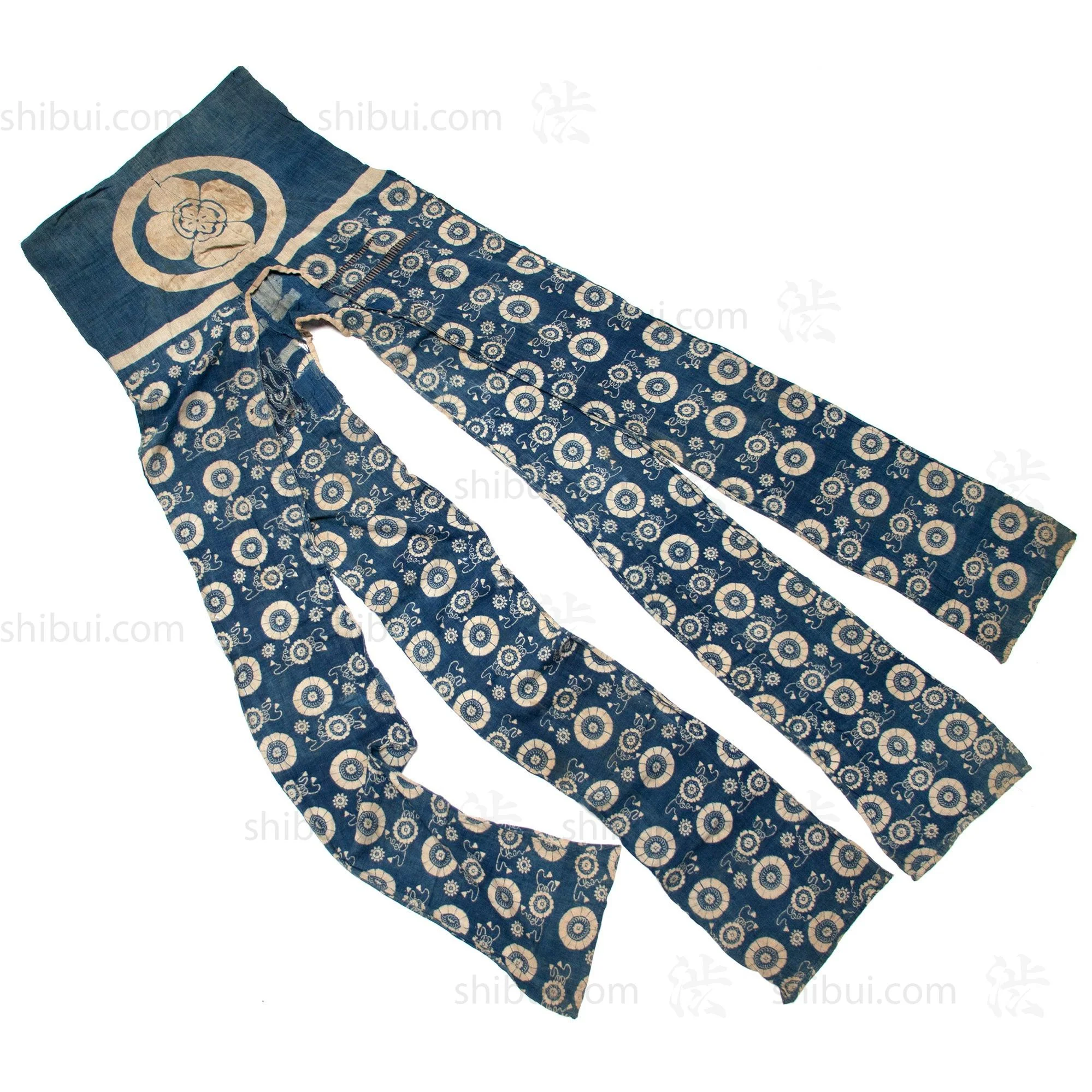 Umagake - Long Japanese Katazome Indigo Cotton Horse Wrapper - Image 5