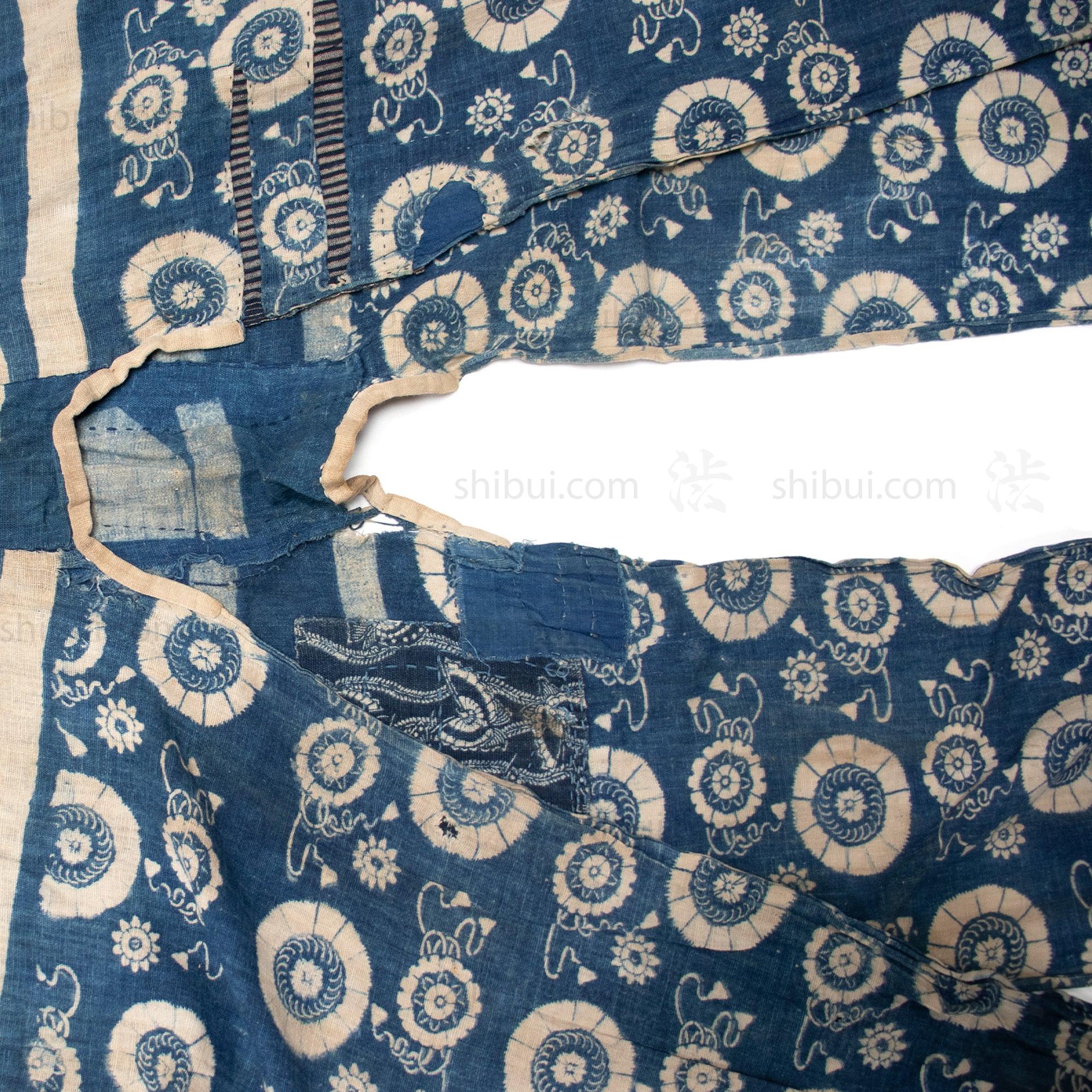 Umagake - Long Japanese Katazome Indigo Cotton Horse Wrapper - Image 7