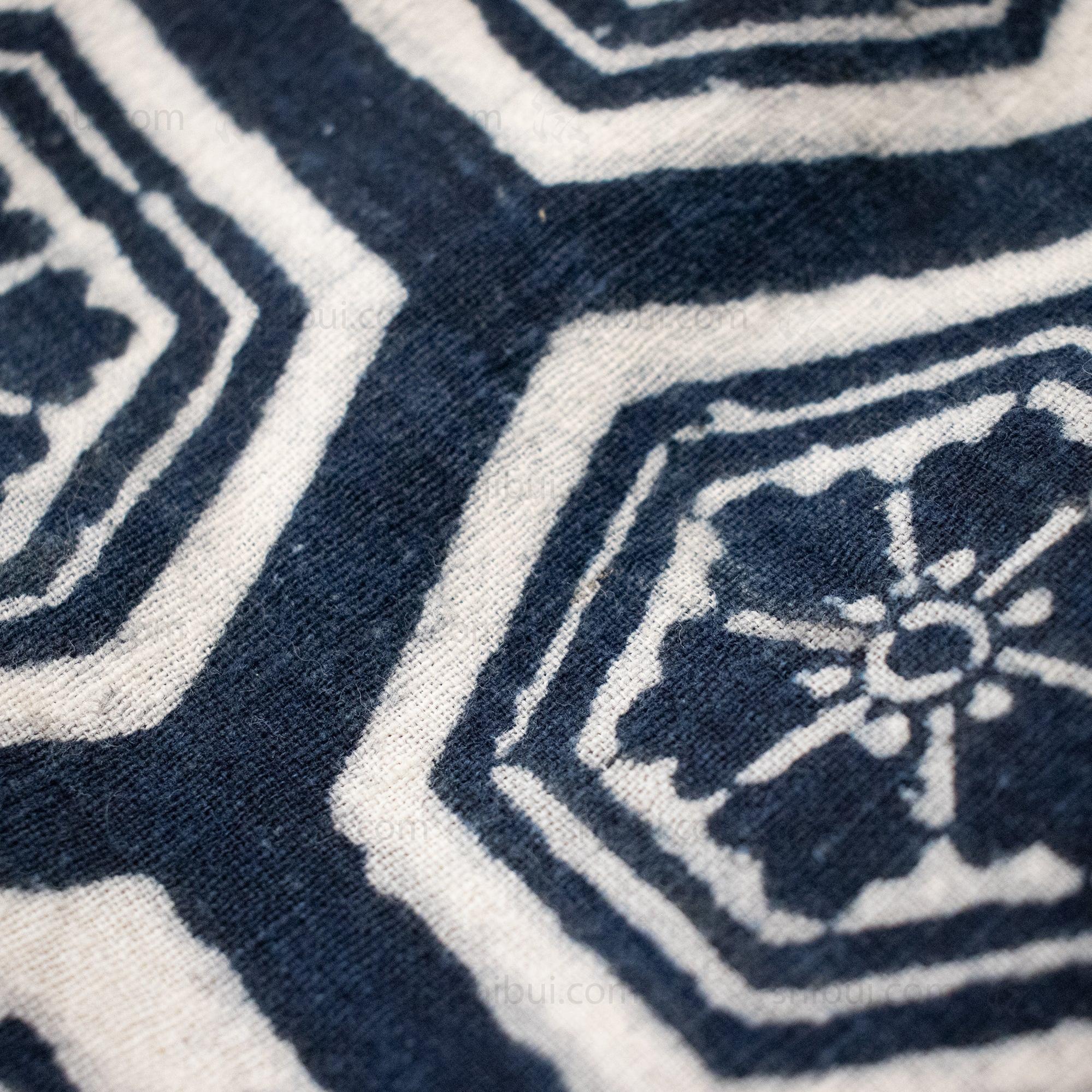 Umagake - Long Japanese Tsutsugaki Indigo Cotton Horse Wrapper - Image 4
