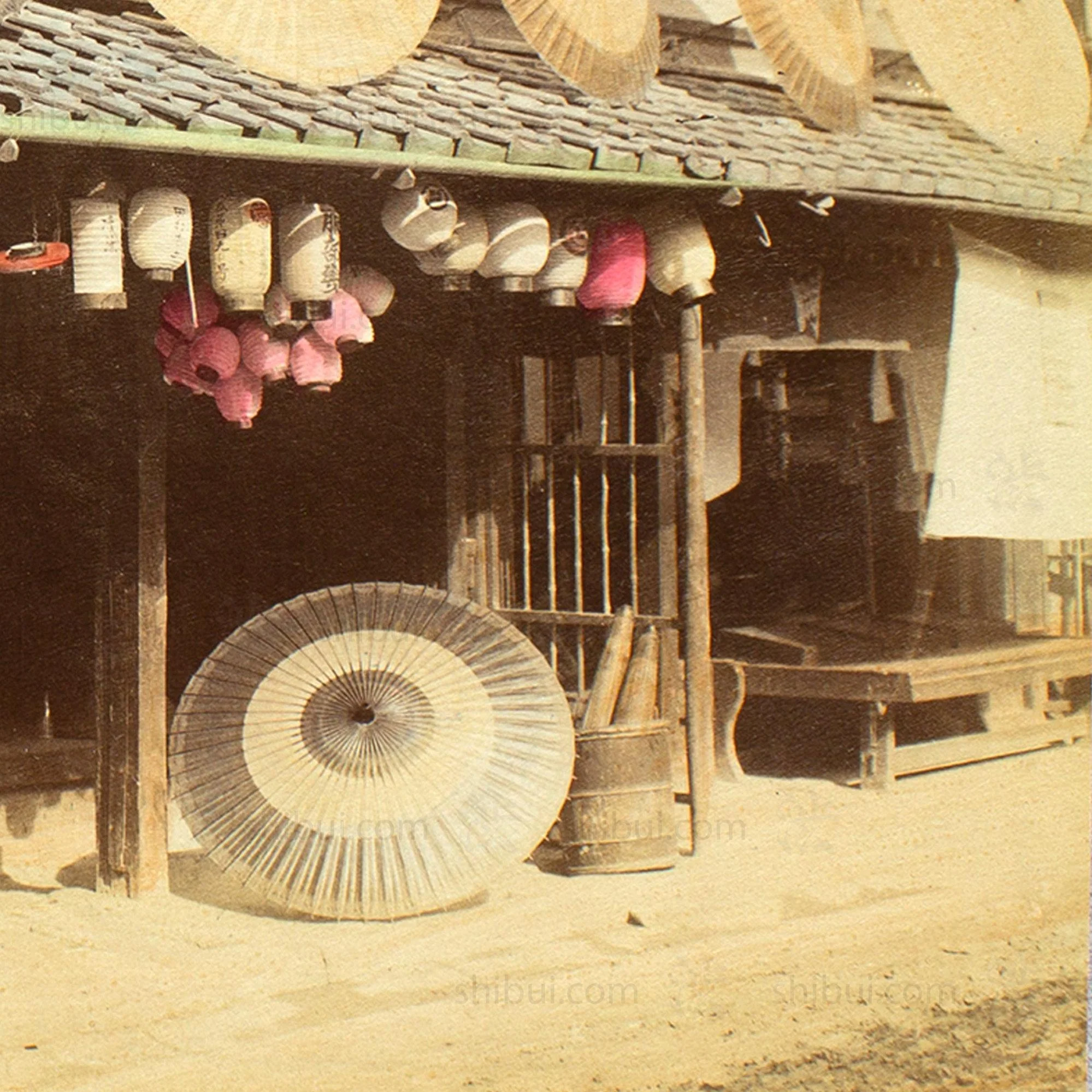 Umbrella & Lantern  Shop |  Japanese Antique Hand Tinted Albumen Photo - Image 4