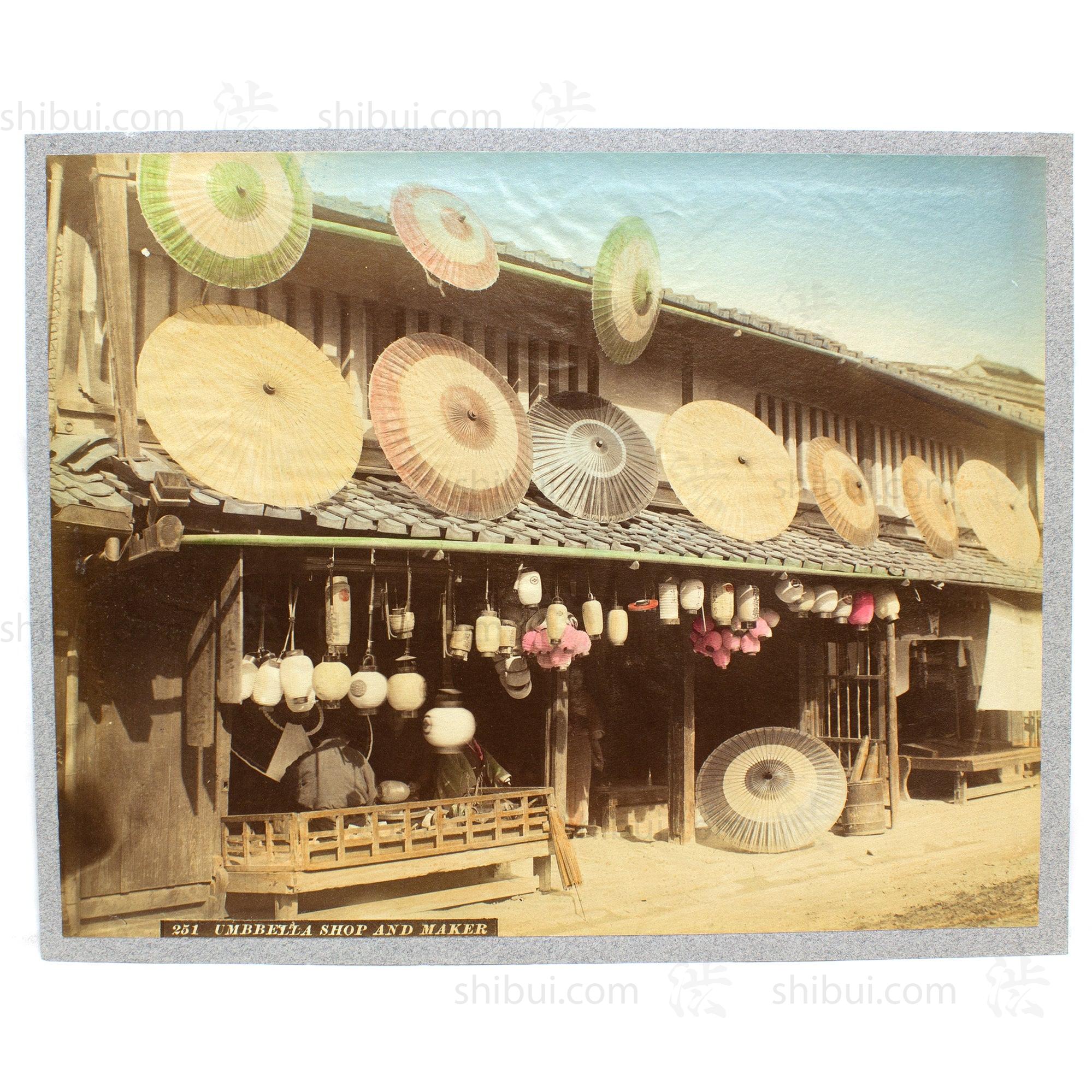 Umbrella & Lantern  Shop |  Japanese Antique Hand Tinted Albumen Photo - Image 5