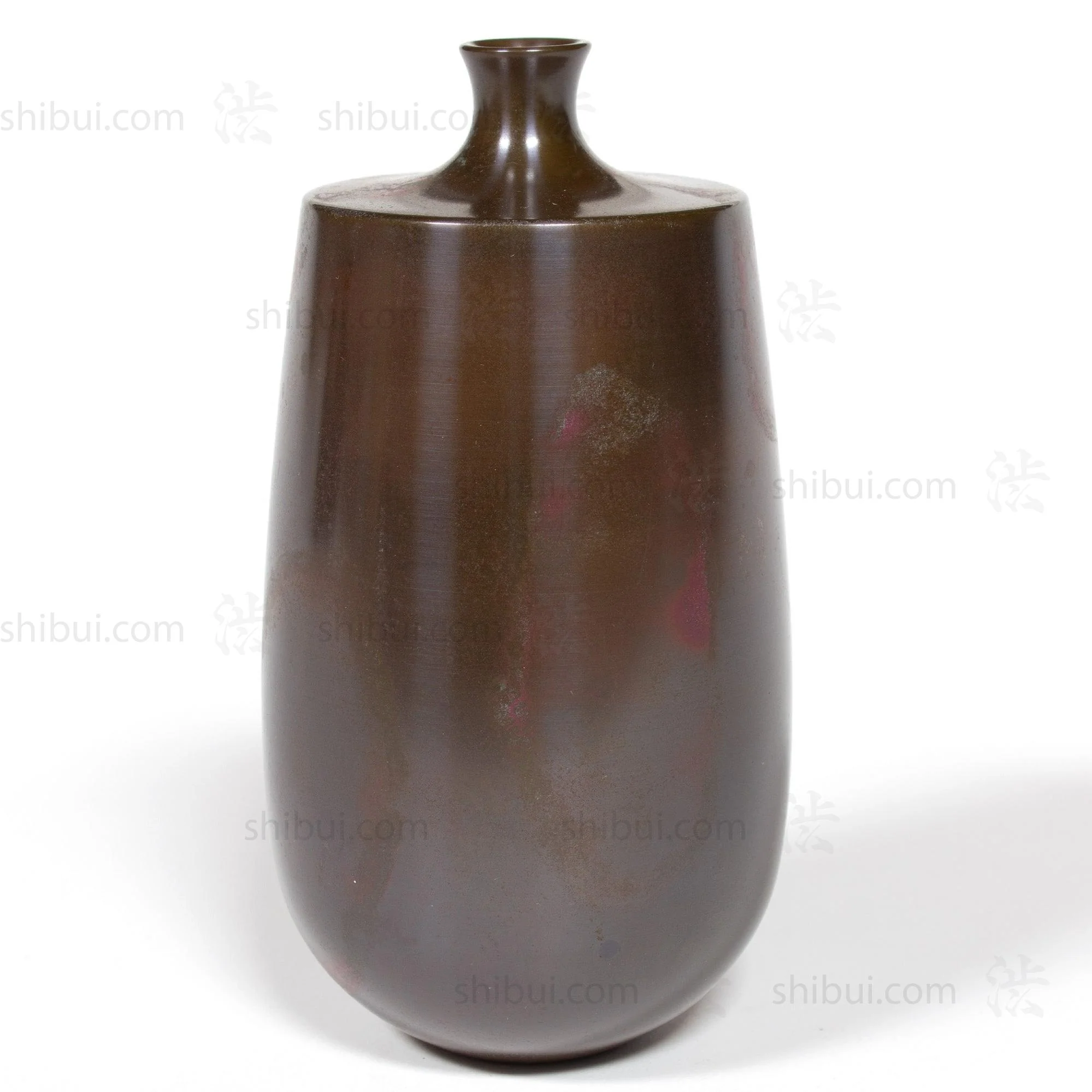 Vintage Bronze Single Flower Vase with Purple Accents - Image 3