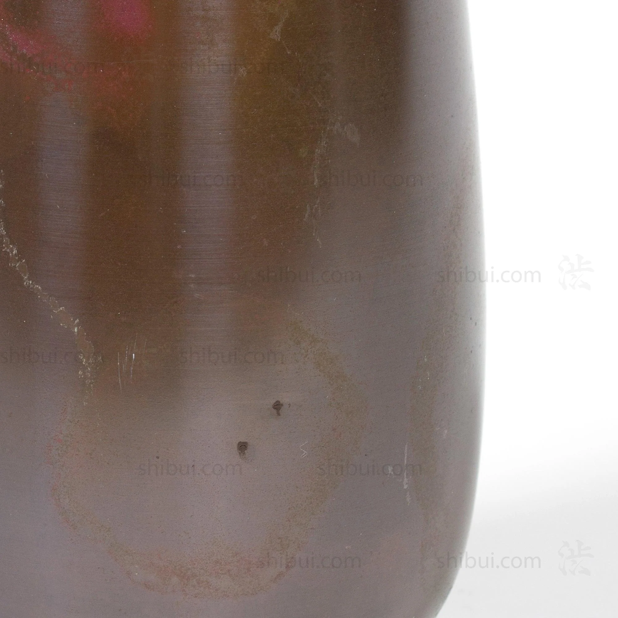 Vintage Bronze Single Flower Vase with Purple Accents - Image 5