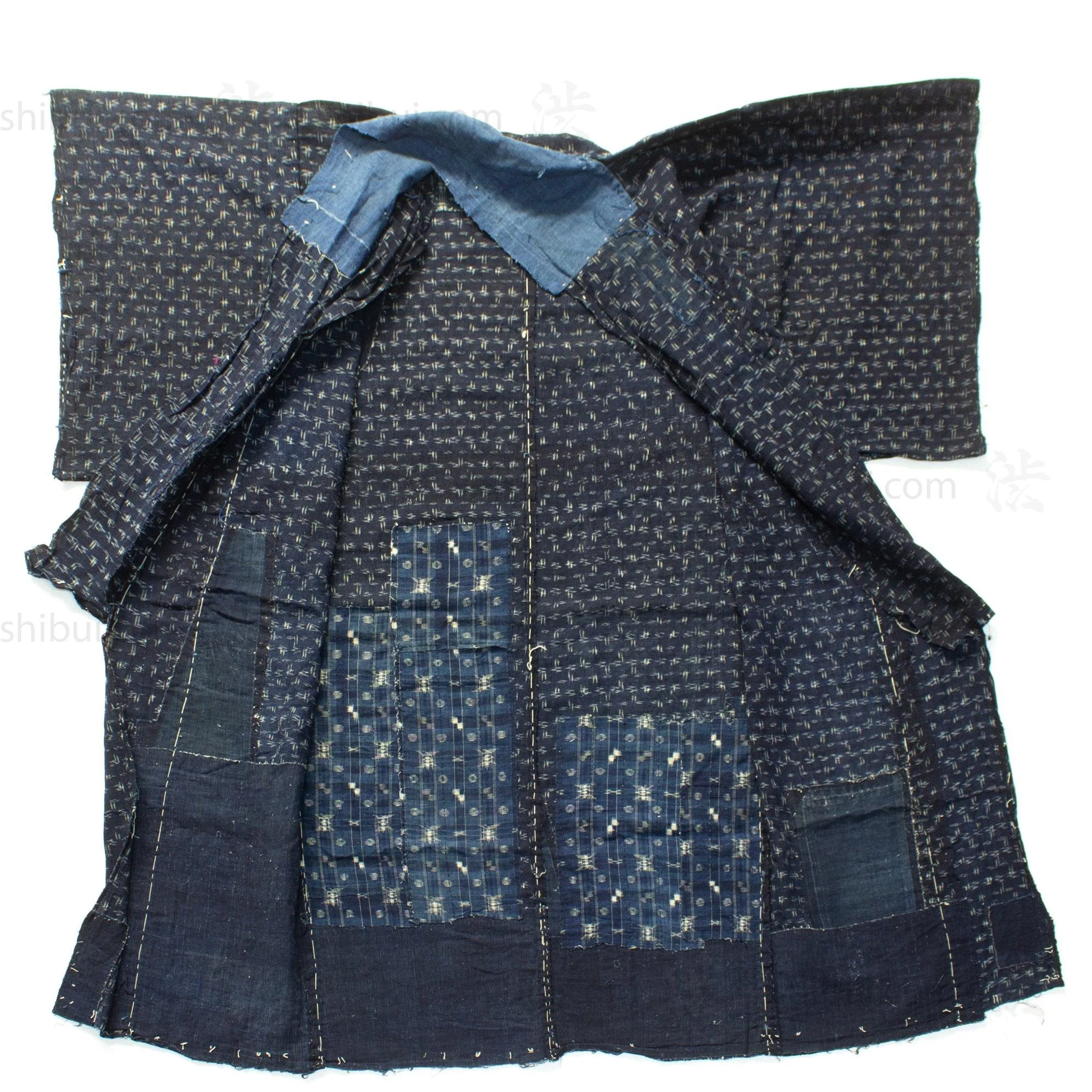Vintage Japanese Indigo Kasuri Cotton Yogi
