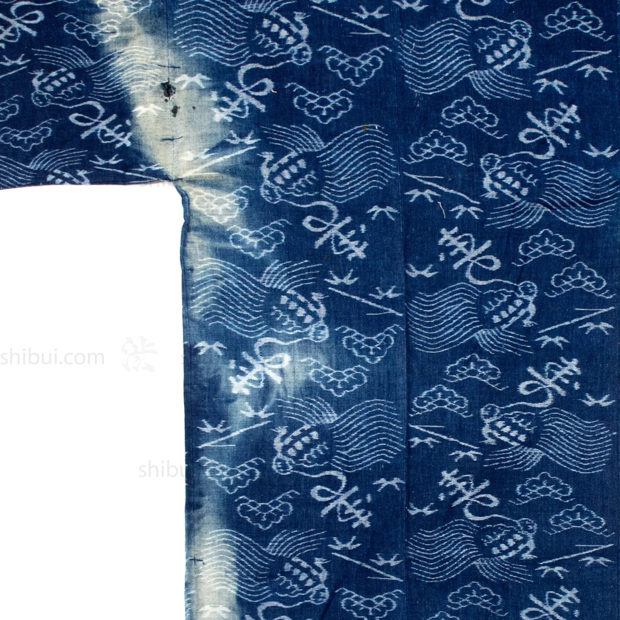 Vintage Japanese Indigo Kasuri Cotton Yogi Shell - Image 5