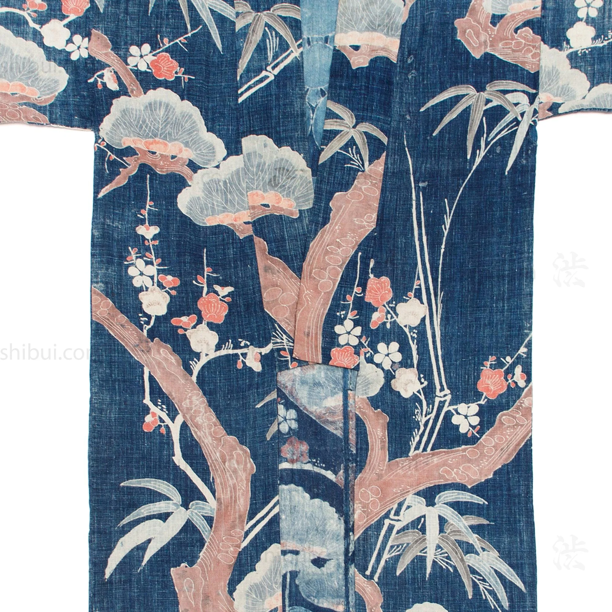 Antique Japanese Indigo Tsutsugaki Cotton Yogi - Image 10