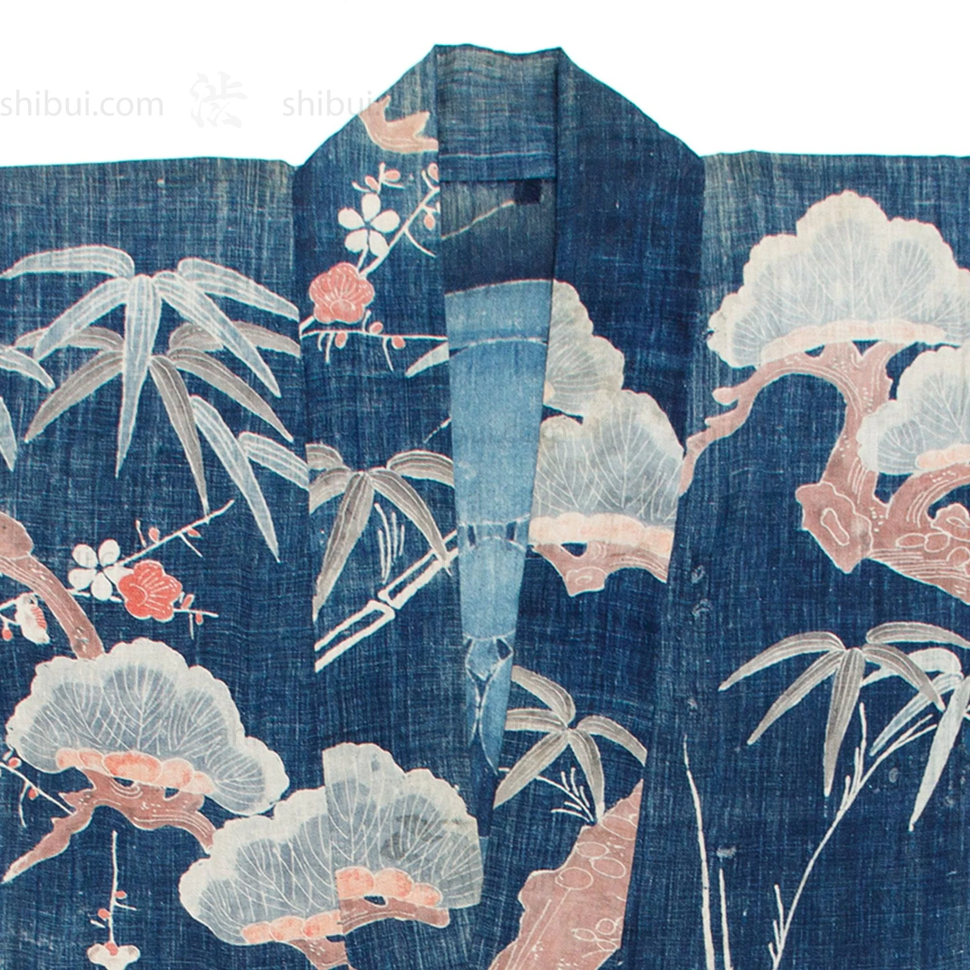 Antique Japanese Indigo Tsutsugaki Cotton Yogi - Image 11