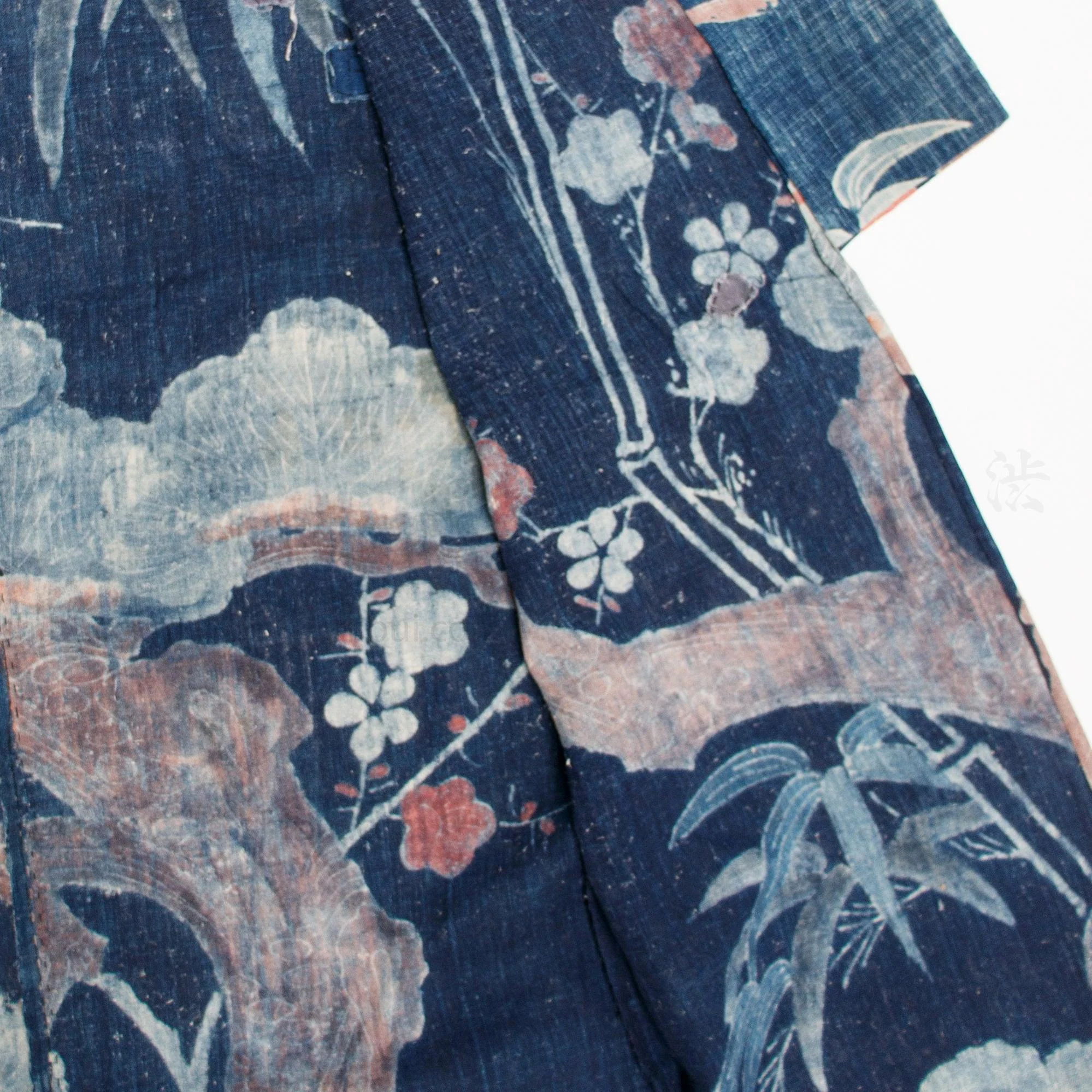 Antique Japanese Indigo Tsutsugaki Cotton Yogi - Image 5