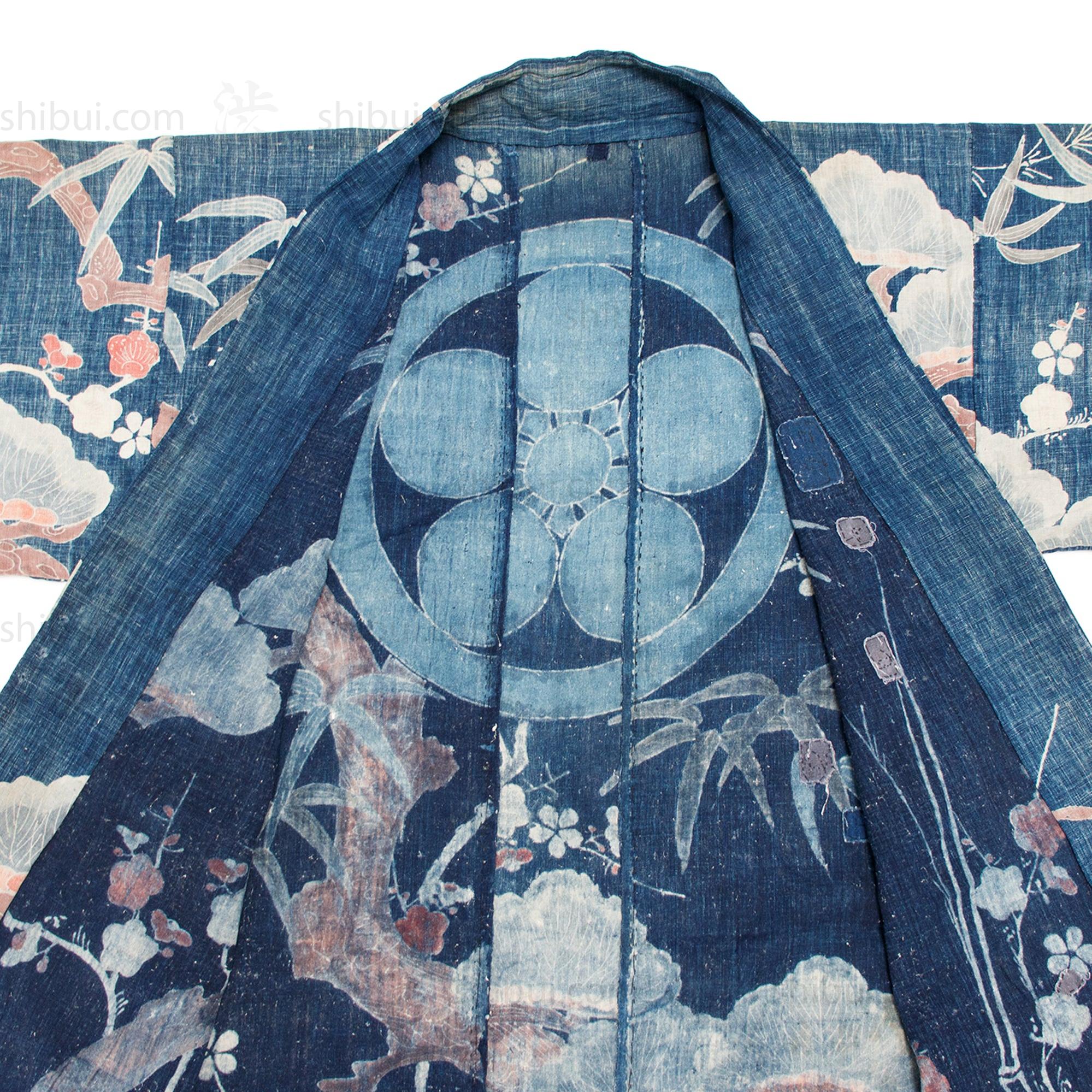 Antique Japanese Indigo Tsutsugaki Cotton Yogi - Image 7