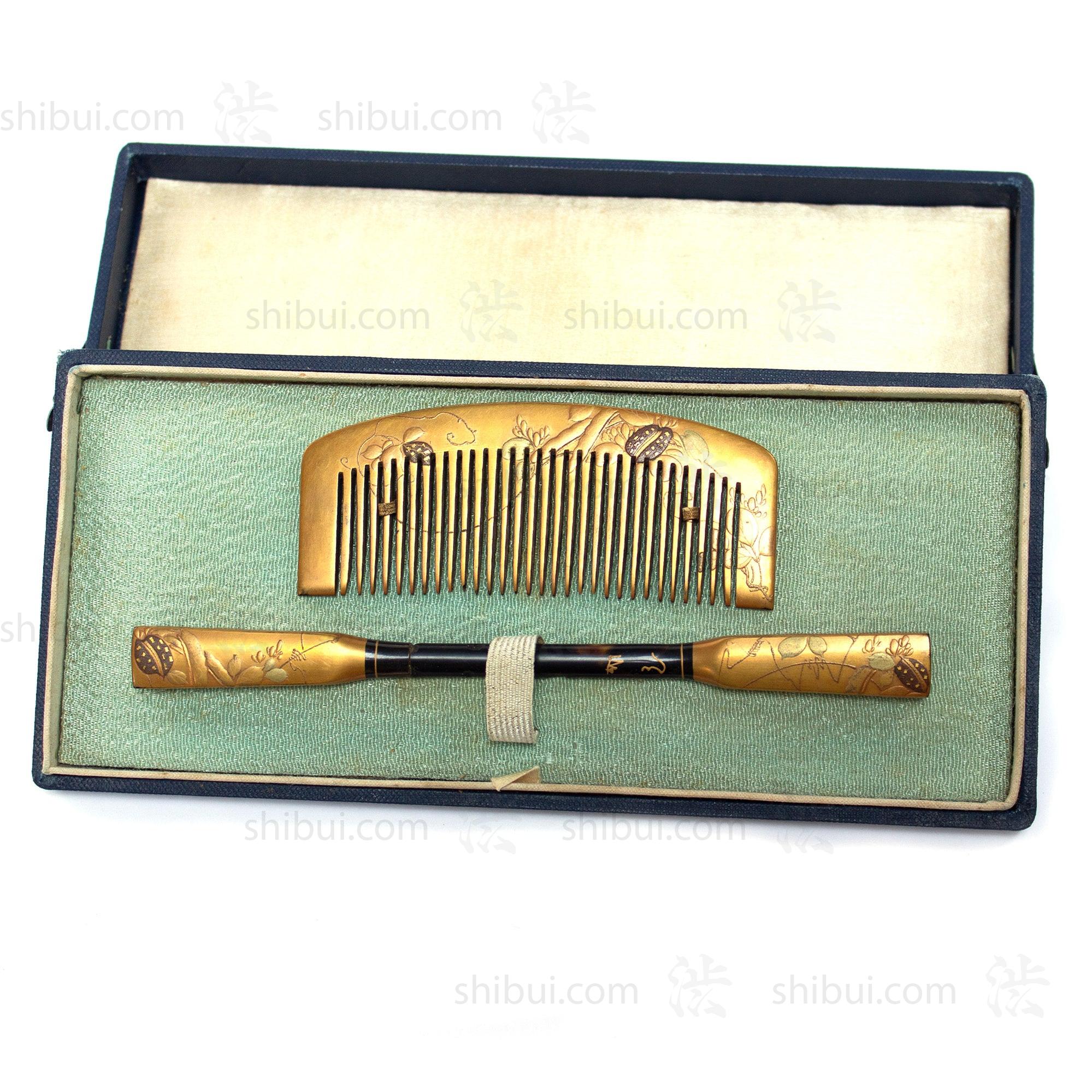 Antique Japanese Kushi and Kogai Comb Set - Image 2