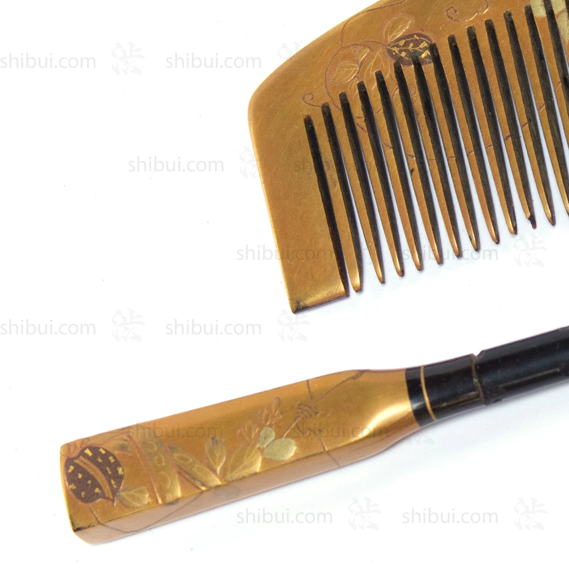 Antique Japanese Kushi and Kogai Comb Set - Image 3