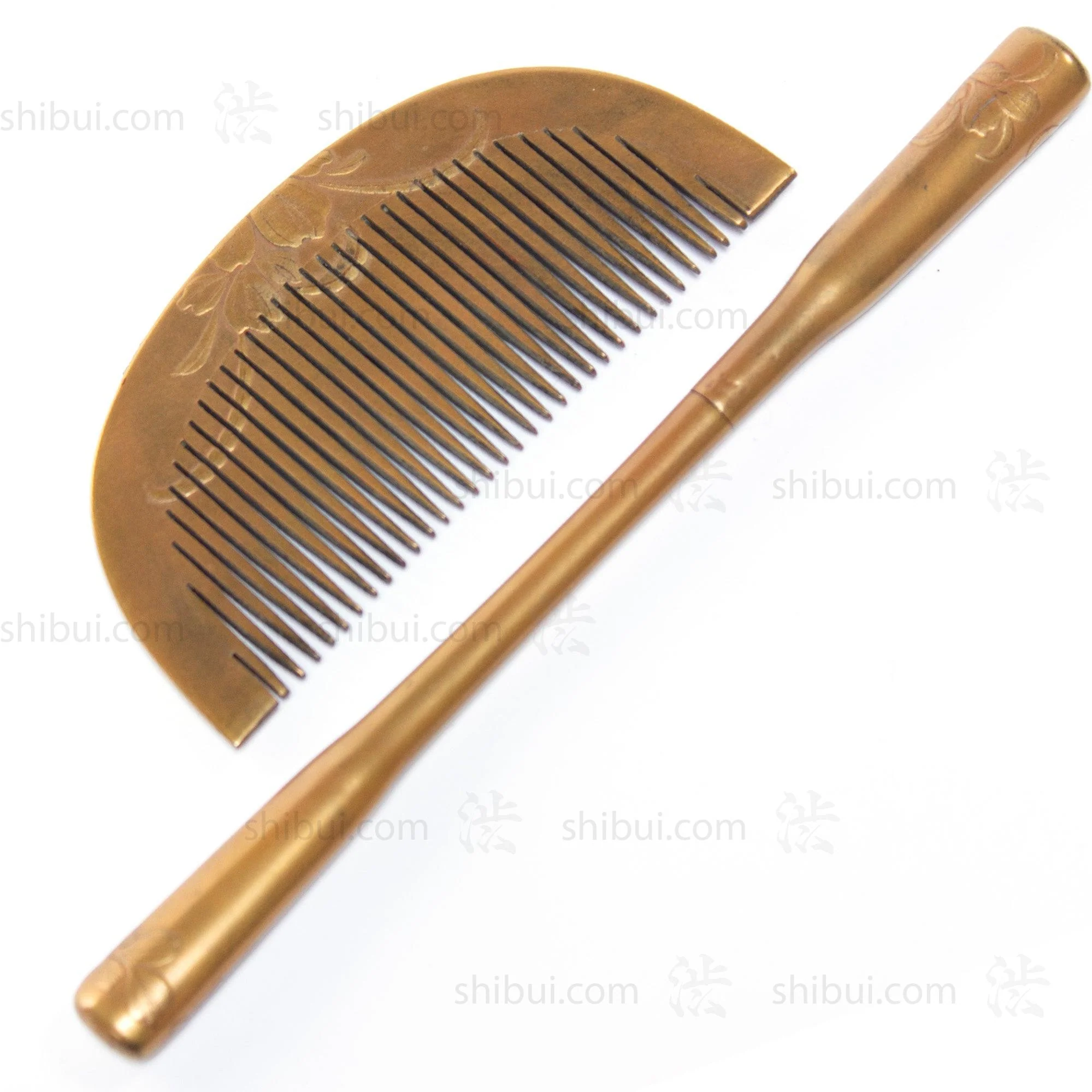 Antique Japanese Lacquered Kushi and Kogai Comb Set - Image 4
