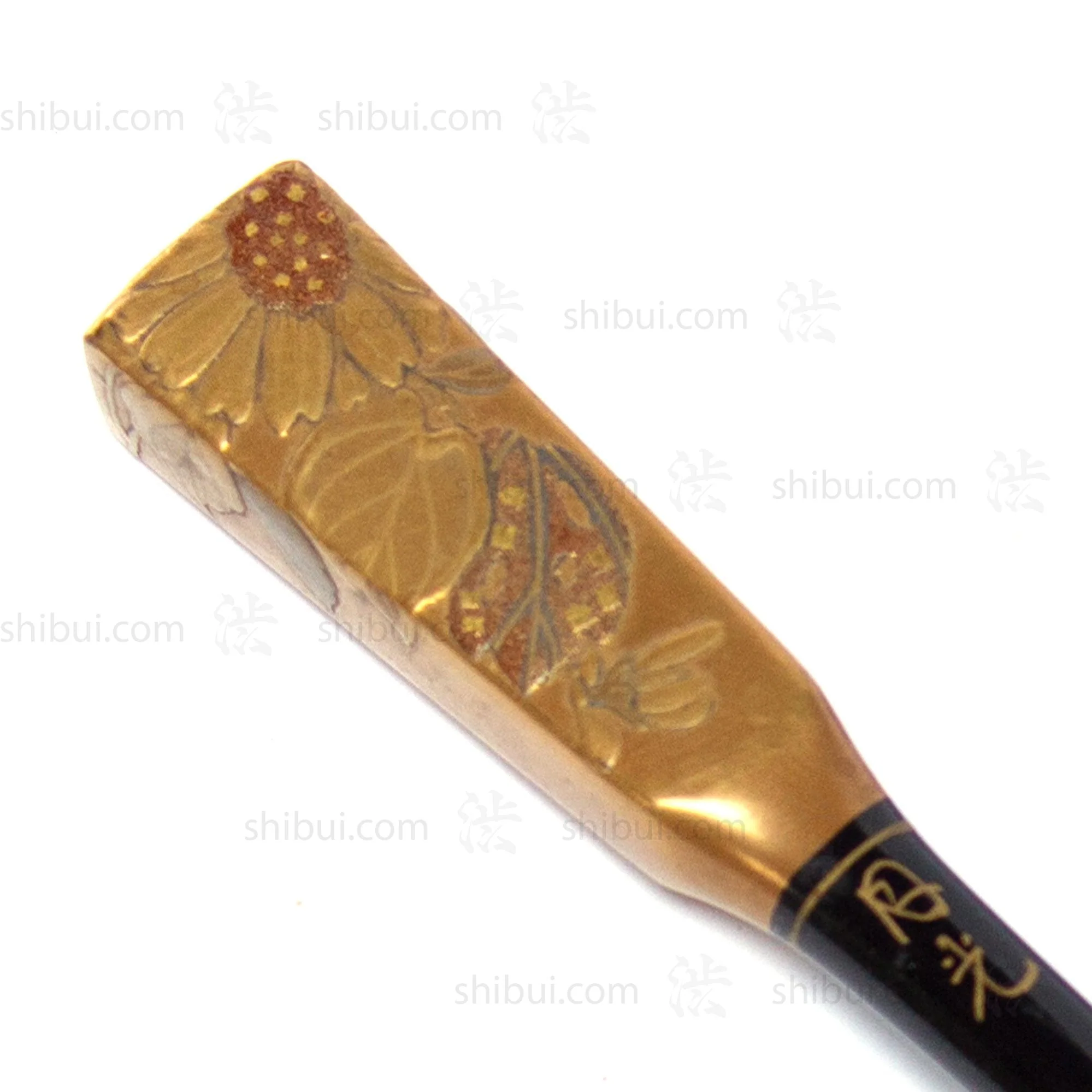 Antique Japanese Lacquered Kushi and Kogai Comb Set - Image 4