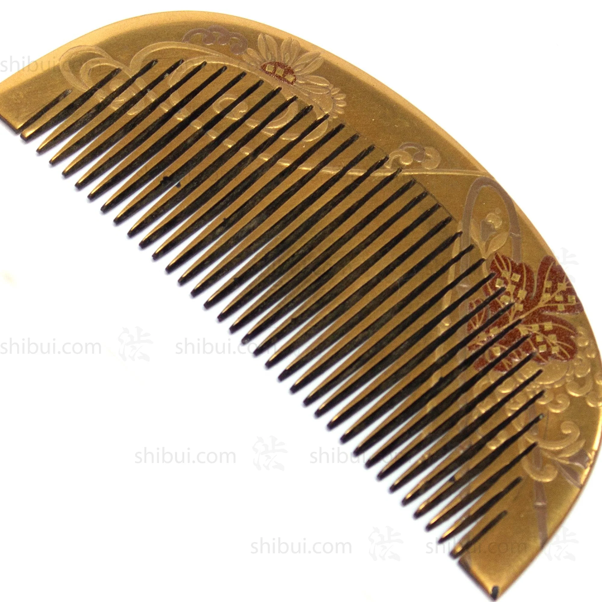 Antique Japanese Lacquered Kushi and Kogai Comb Set - Image 5