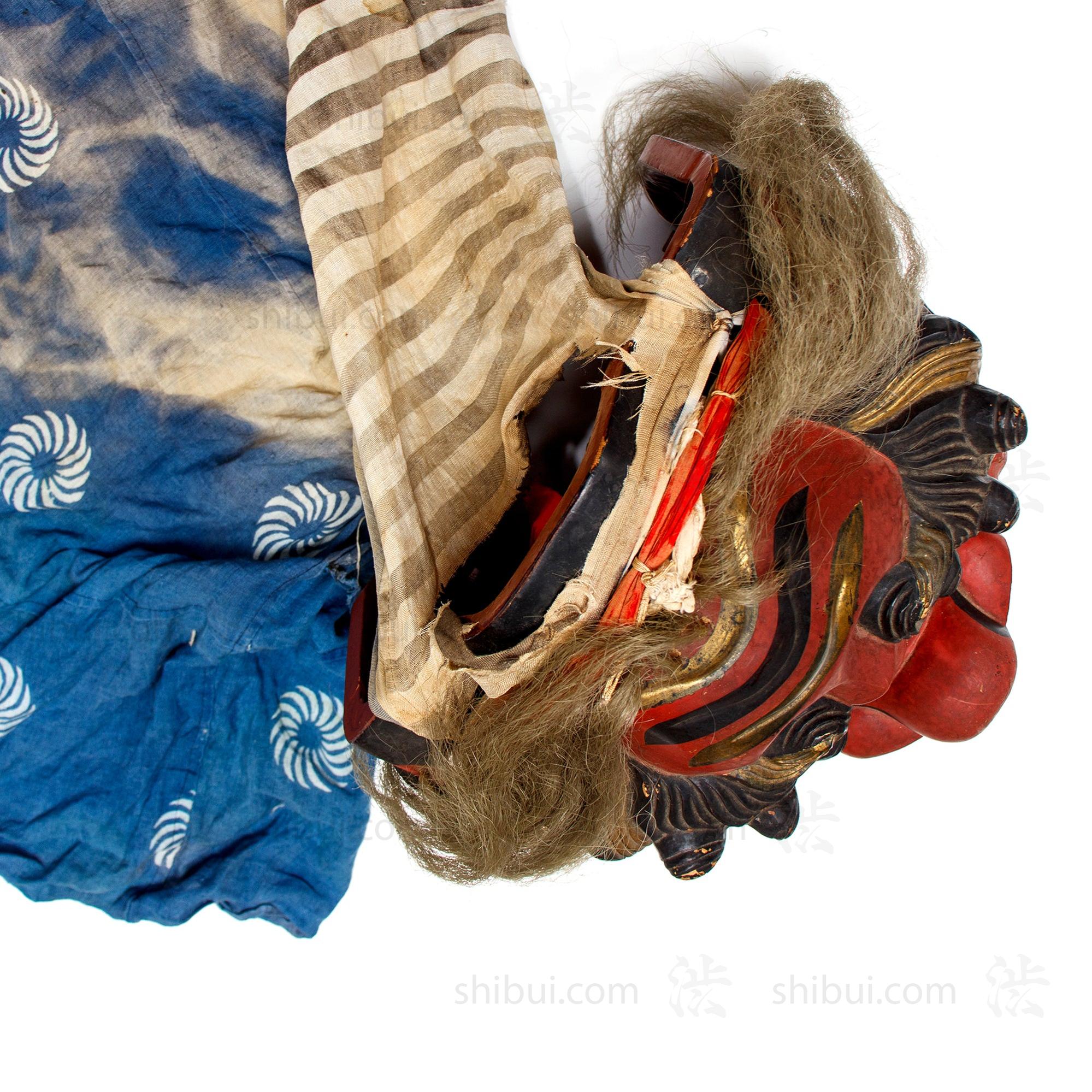 Vintage Lacquered Shishi Lion Head Dance Mask - Image 4