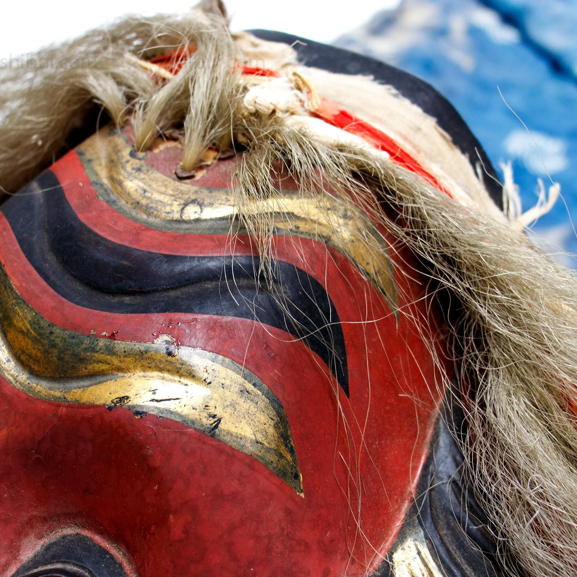 Vintage Lacquered Shishi Lion Head Dance Mask - Image 6