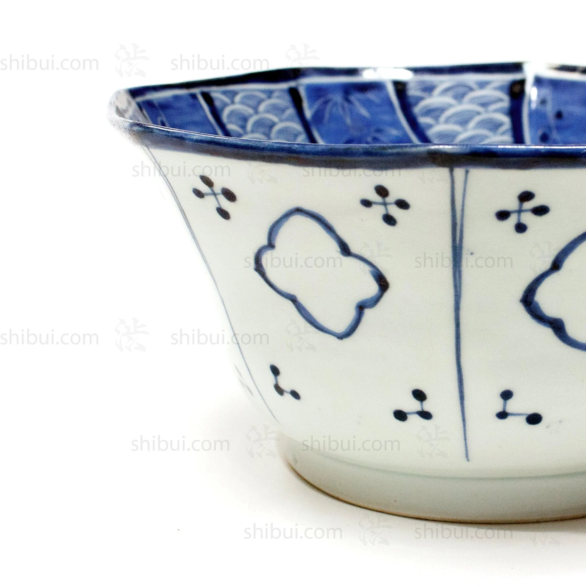 Arita Ware Deep Bowl with Lucky Symbols- Japanese Blue and White - Image 7