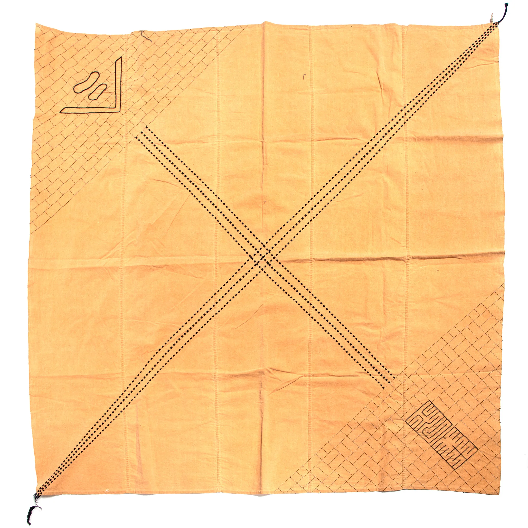 Peach Sashiko Cotton Furoshiki