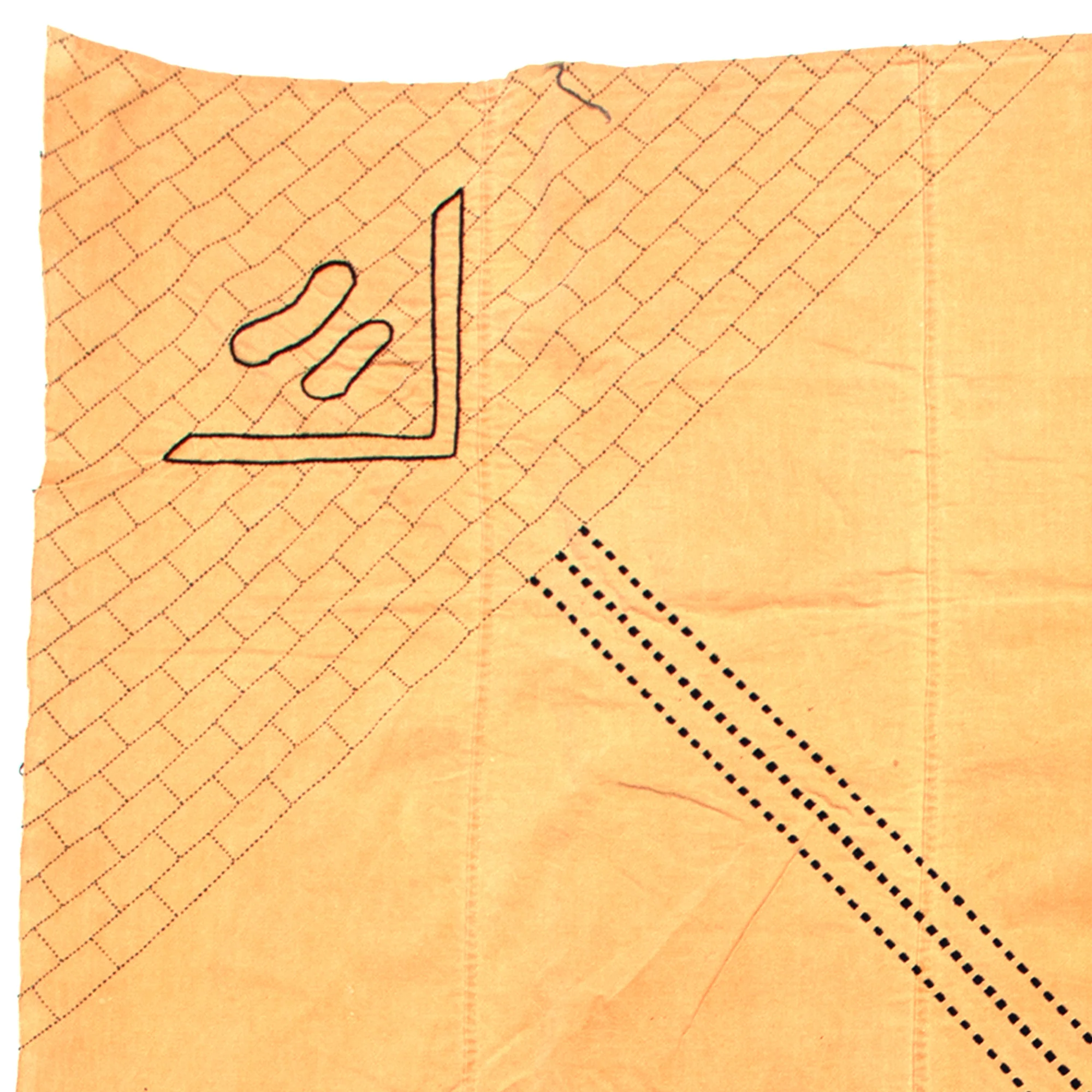 Peach Sashiko Cotton Furoshiki - Image 3