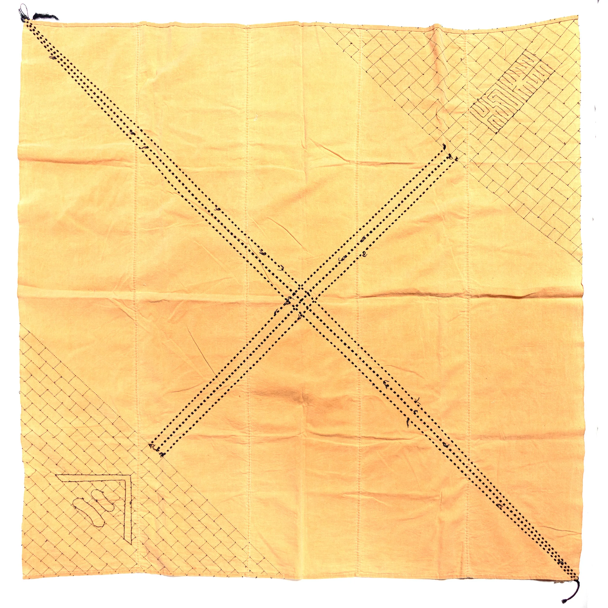 Peach Sashiko Cotton Furoshiki - Image 5
