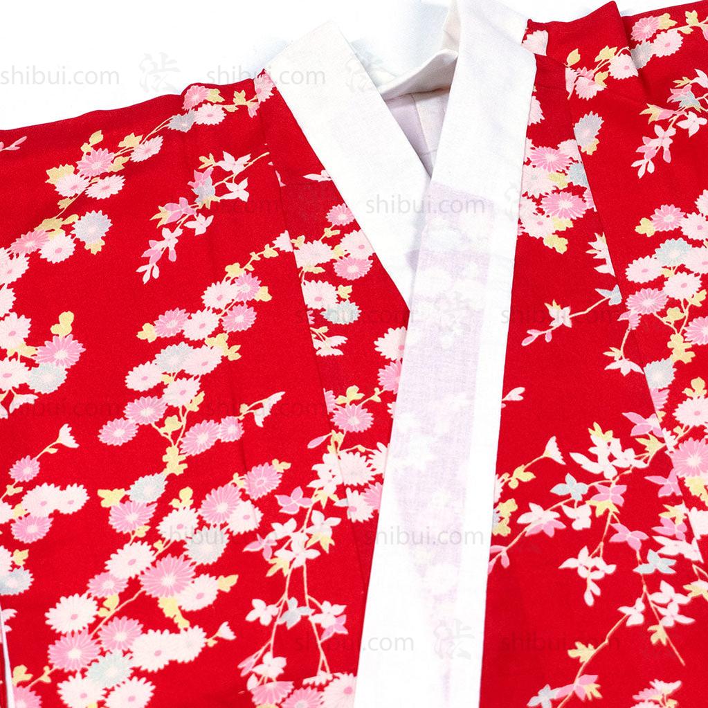 Women's Kimono w/ White, Black and Pink Flowers - Image 2