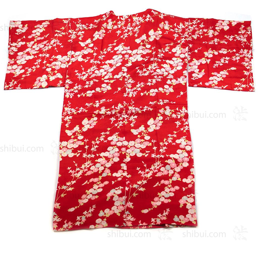 Women's Kimono w/ White, Black and Pink Flowers - Image 4