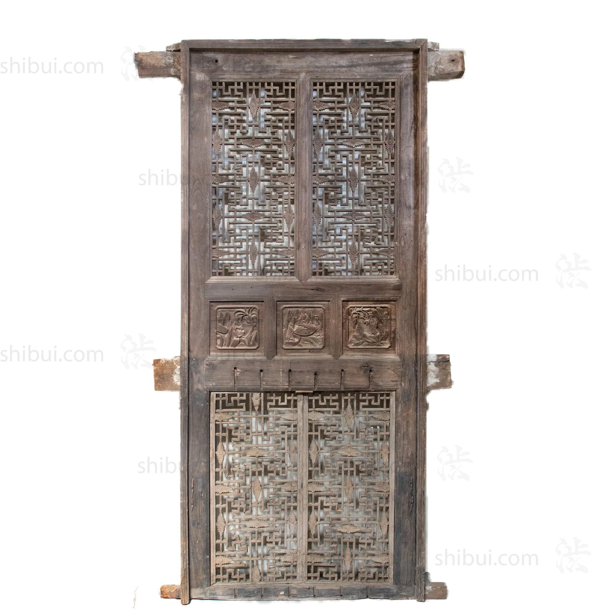 Wooden 19th Century Chinese House Façade | Architectural Decor - Image 3