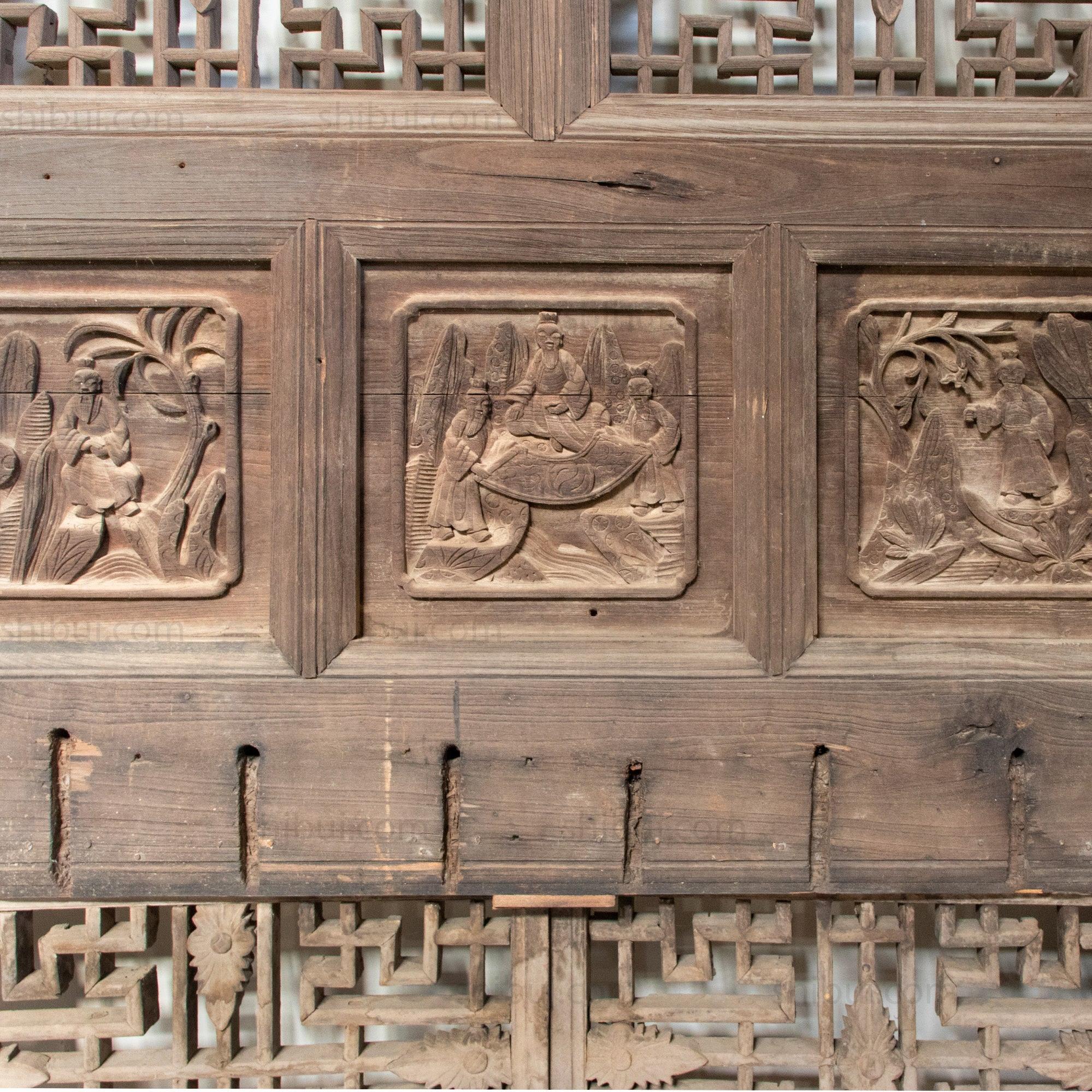 Wooden 19th Century Chinese House Façade | Architectural Decor - Image 6