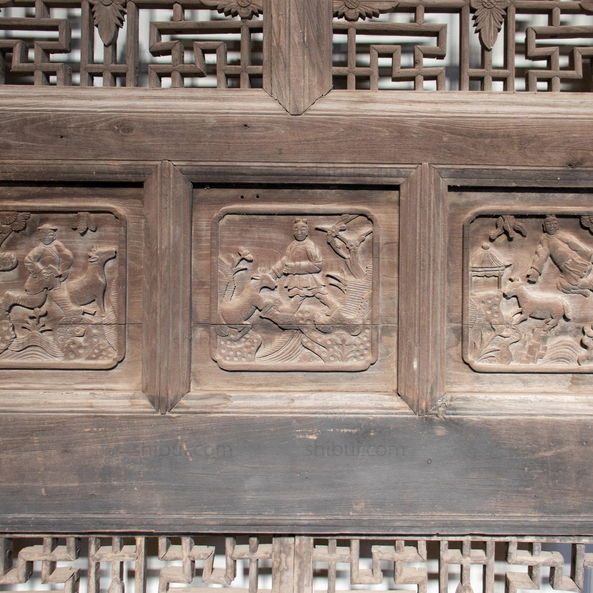 Wooden 19th Century Chinese House Façade | Architectural Decor - Image 7